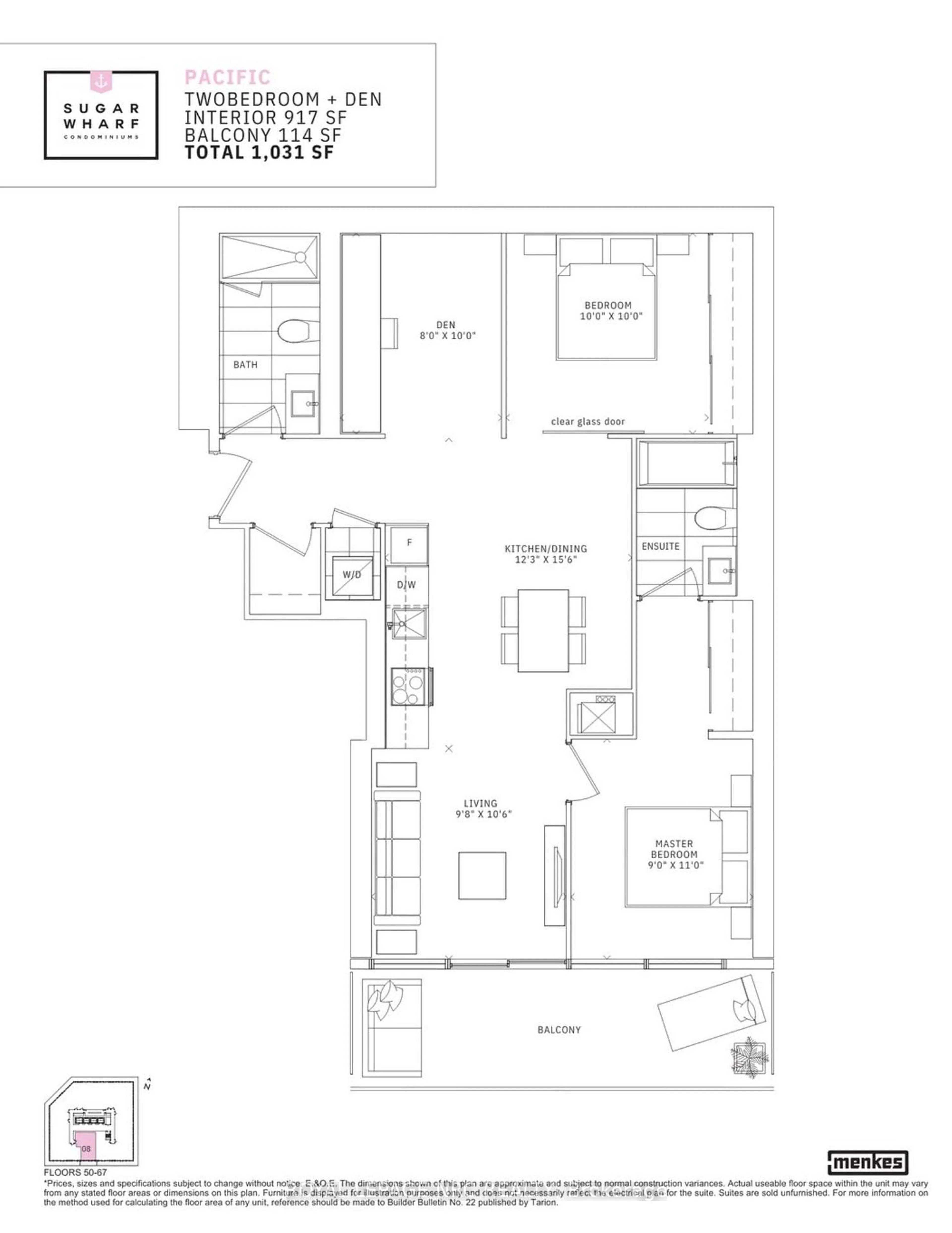 Floor plan for 138 Downes St #6908, Toronto Ontario M5E 0E4