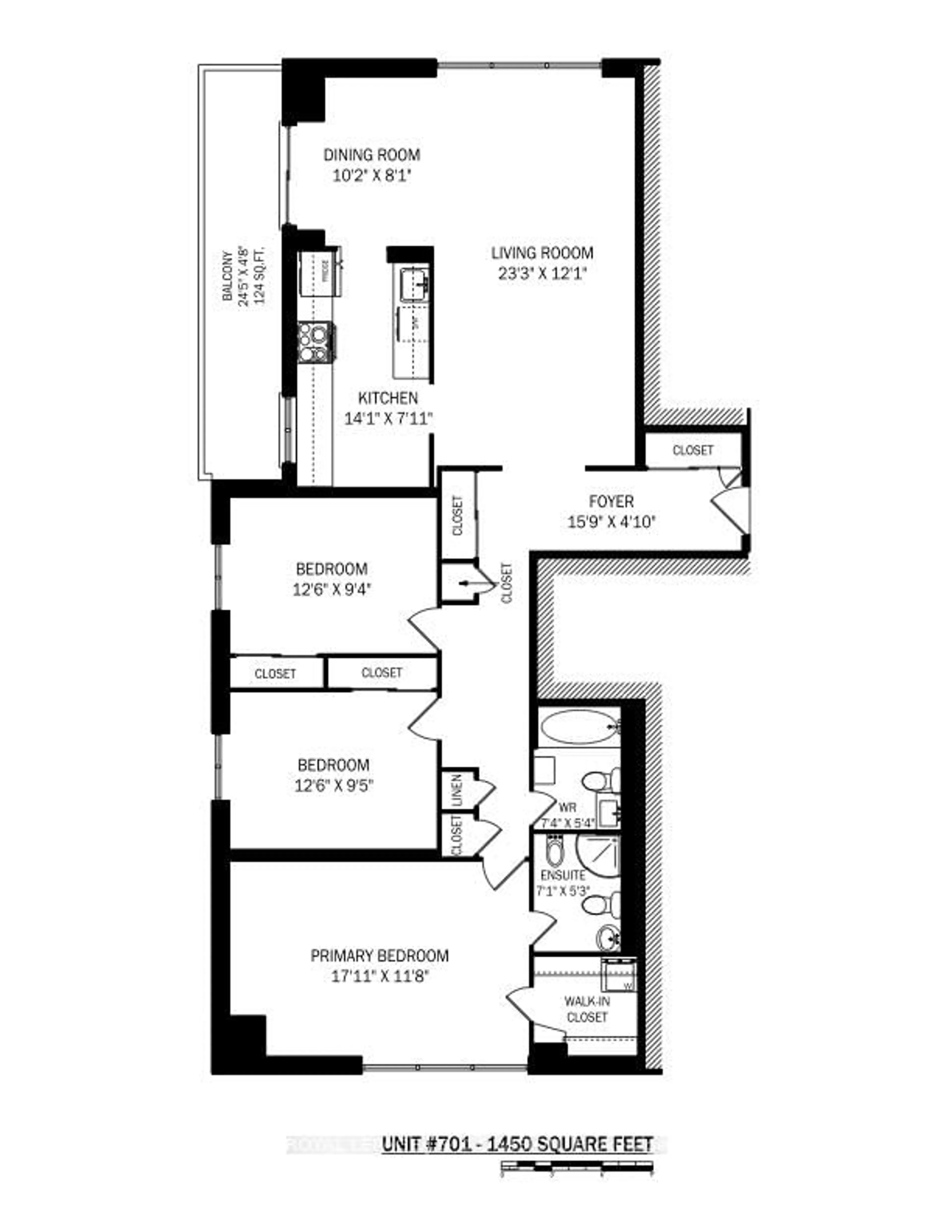 Floor plan for 100 Canyon Ave #701, Toronto Ontario M3H 5T9