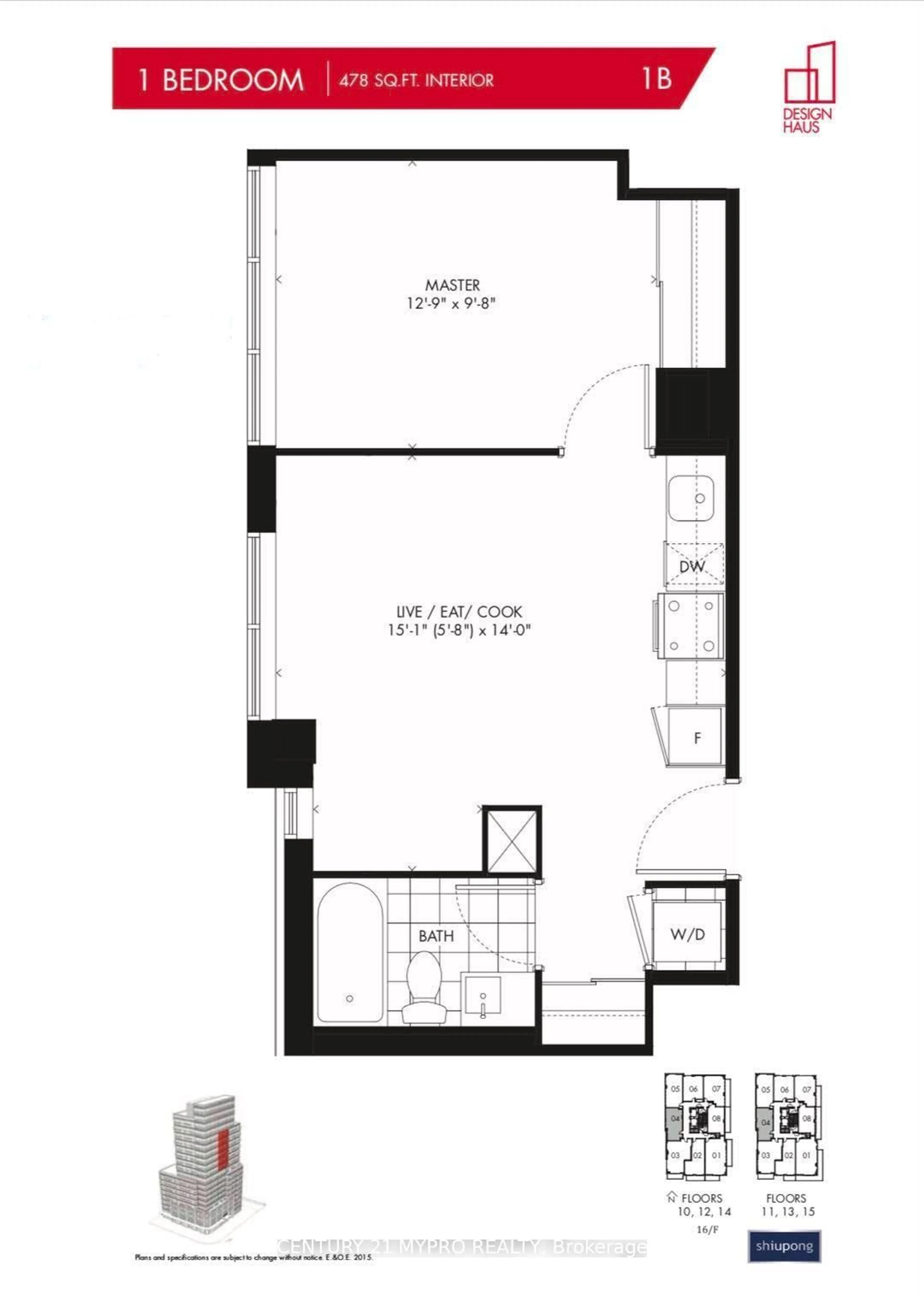 Floor plan for 181 Huron St #1604, Toronto Ontario M5T 0C1