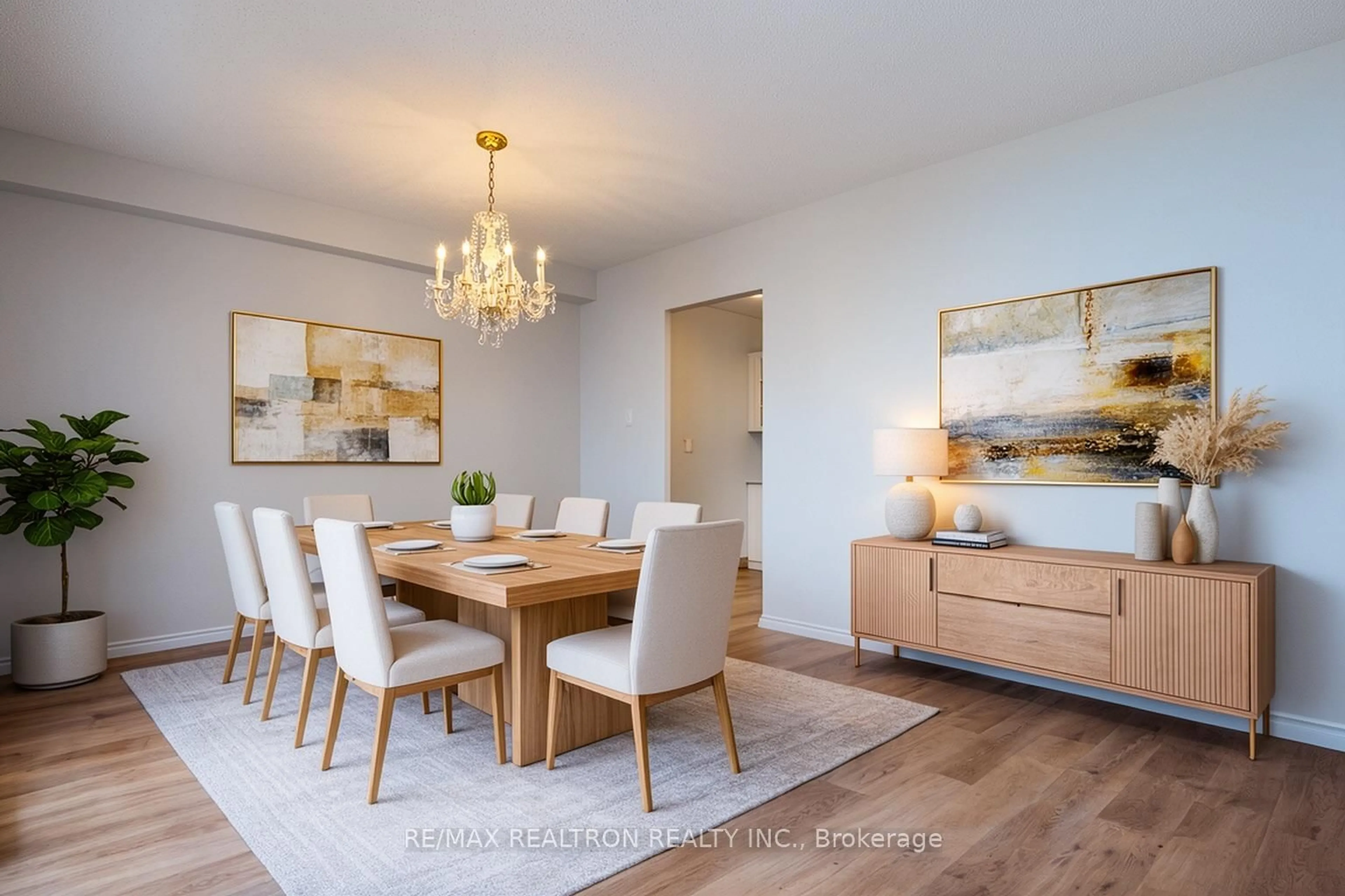 Dining room, wood/laminate floor for 100 Canyon Ave #606, Toronto Ontario M3H 5T9