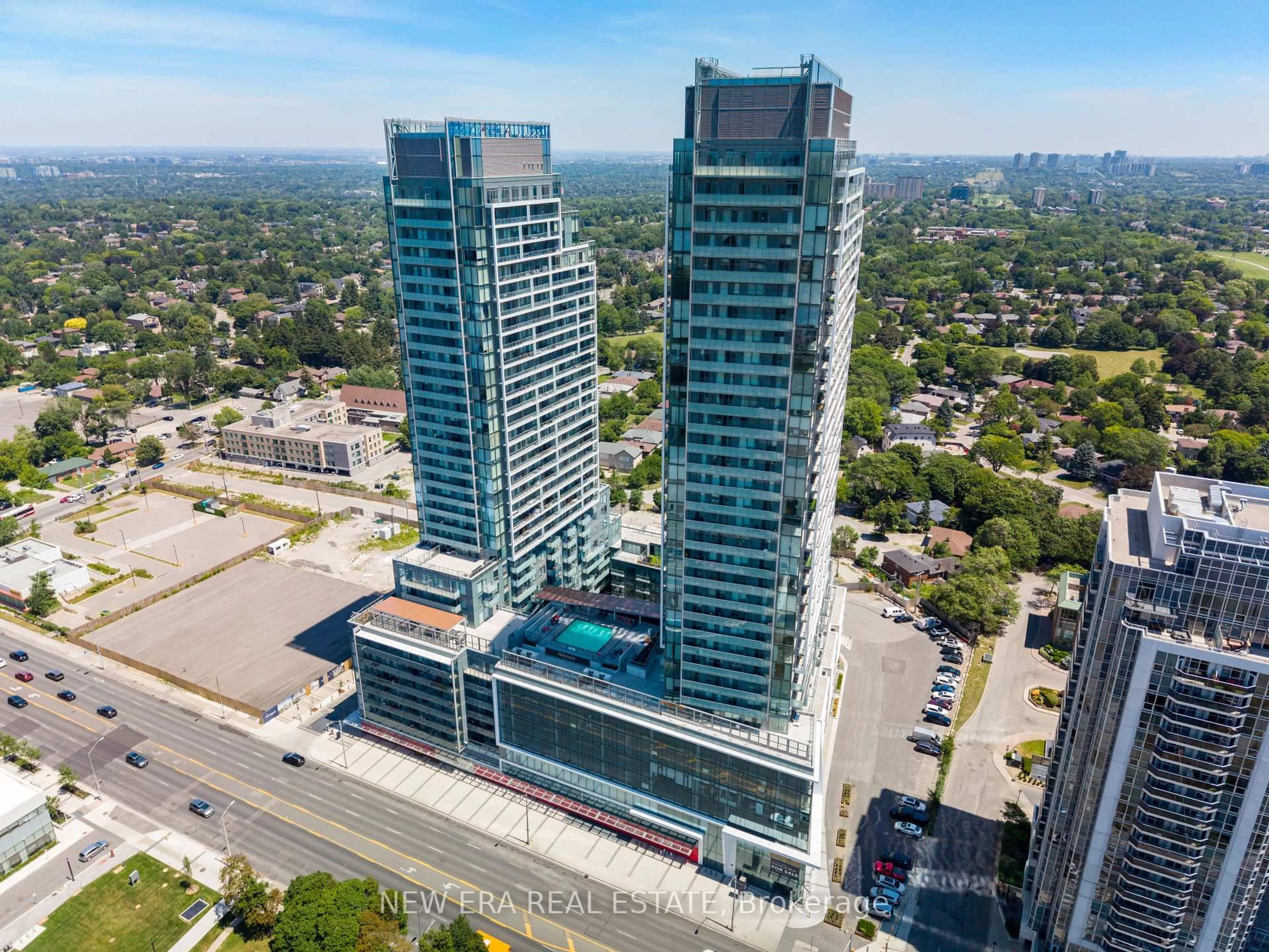 A pic from outside/outdoor area/front of a property/back of a property/a pic from drone, city buildings view from balcony for 7 Golden Lion Hts #N433, Toronto Ontario M6R 2J3