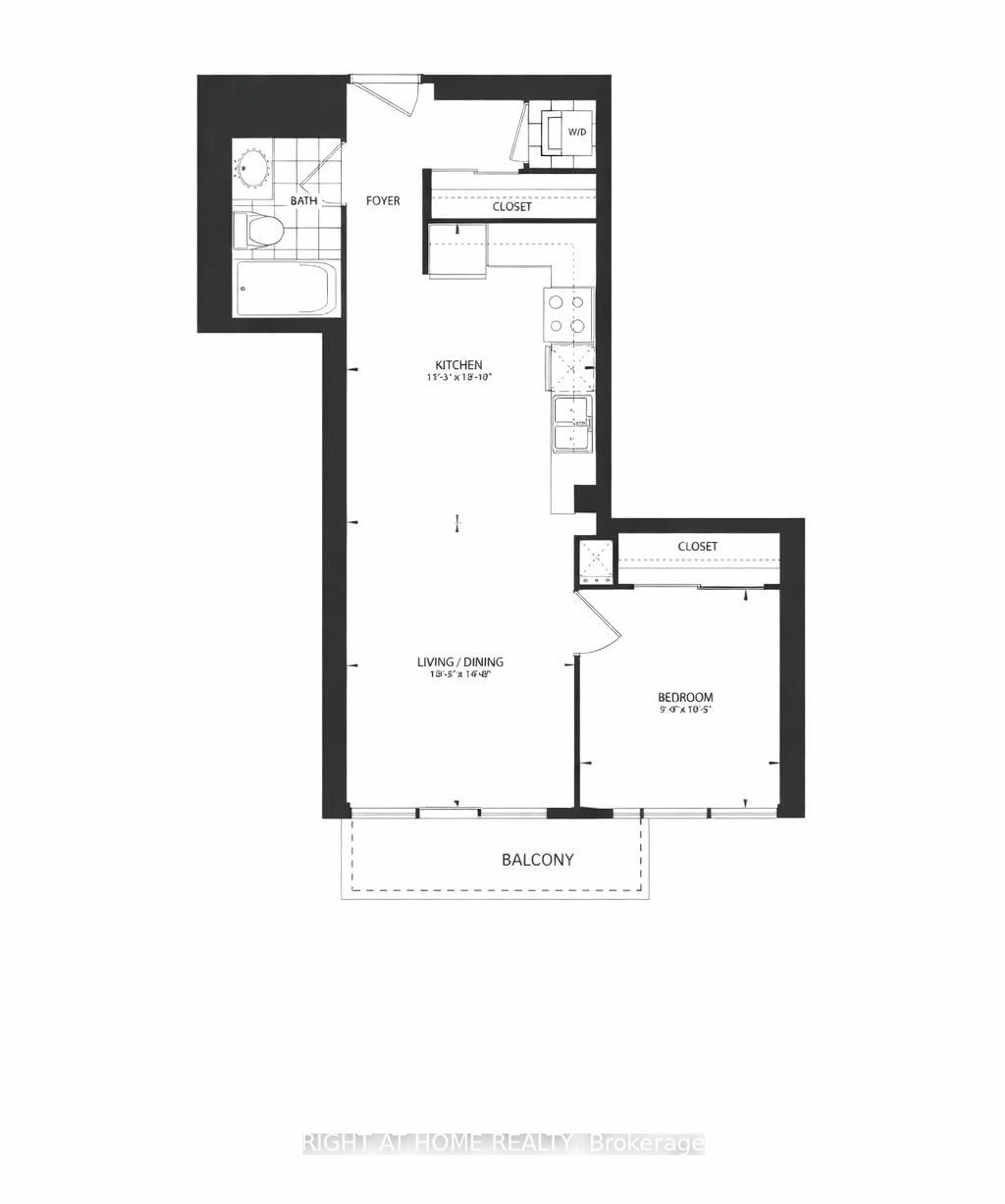 Floor plan for 33 Bay St #609, Toronto Ontario M5J 2Z3