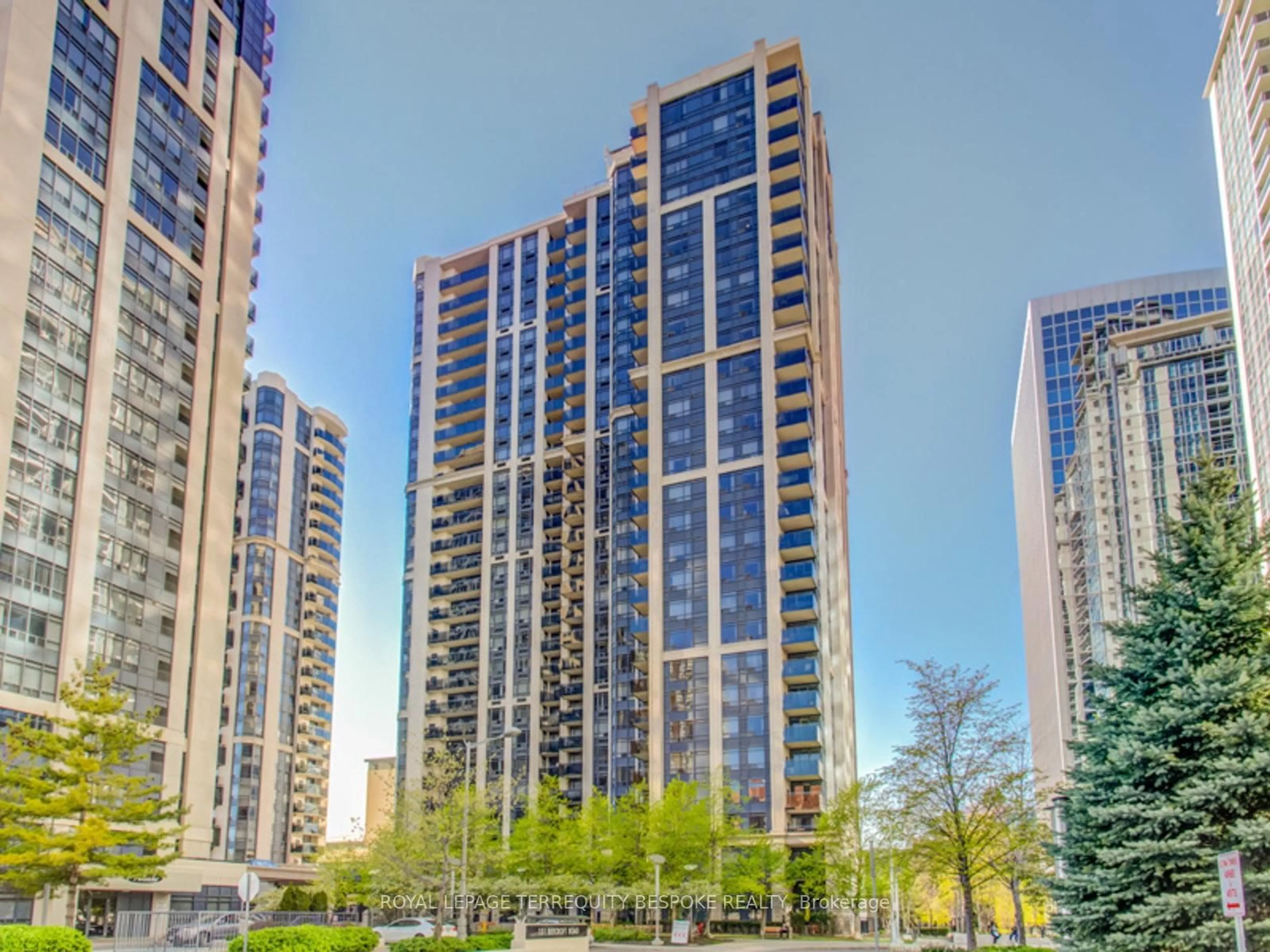 A pic from outside/outdoor area/front of a property/back of a property/a pic from drone, city buildings view from balcony for 153 Beecroft Rd #2815, Toronto Ontario M2N 7C5