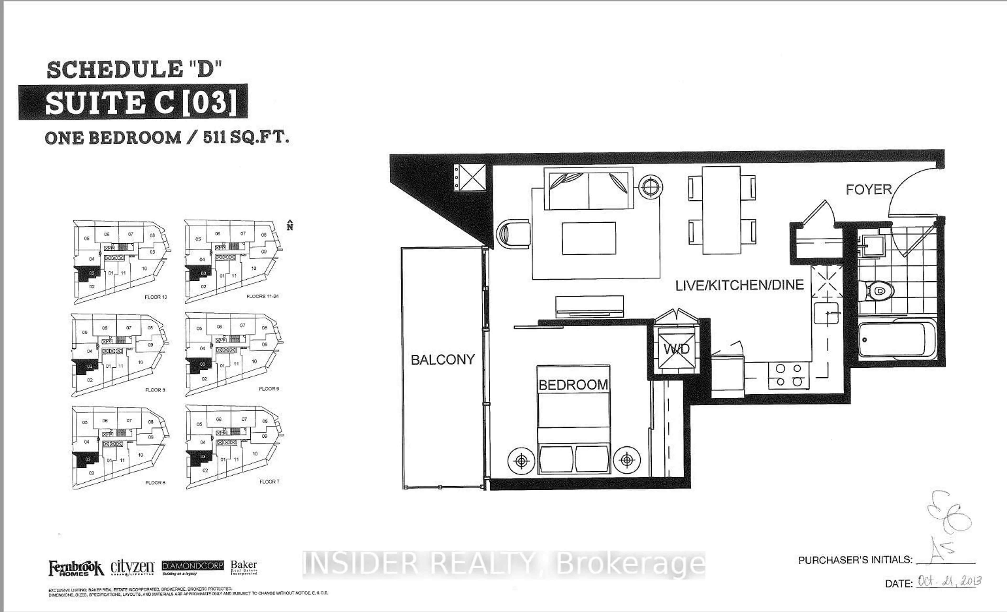Floor plan for 30 Ordnance St #703, Toronto Ontario M6K 0C8