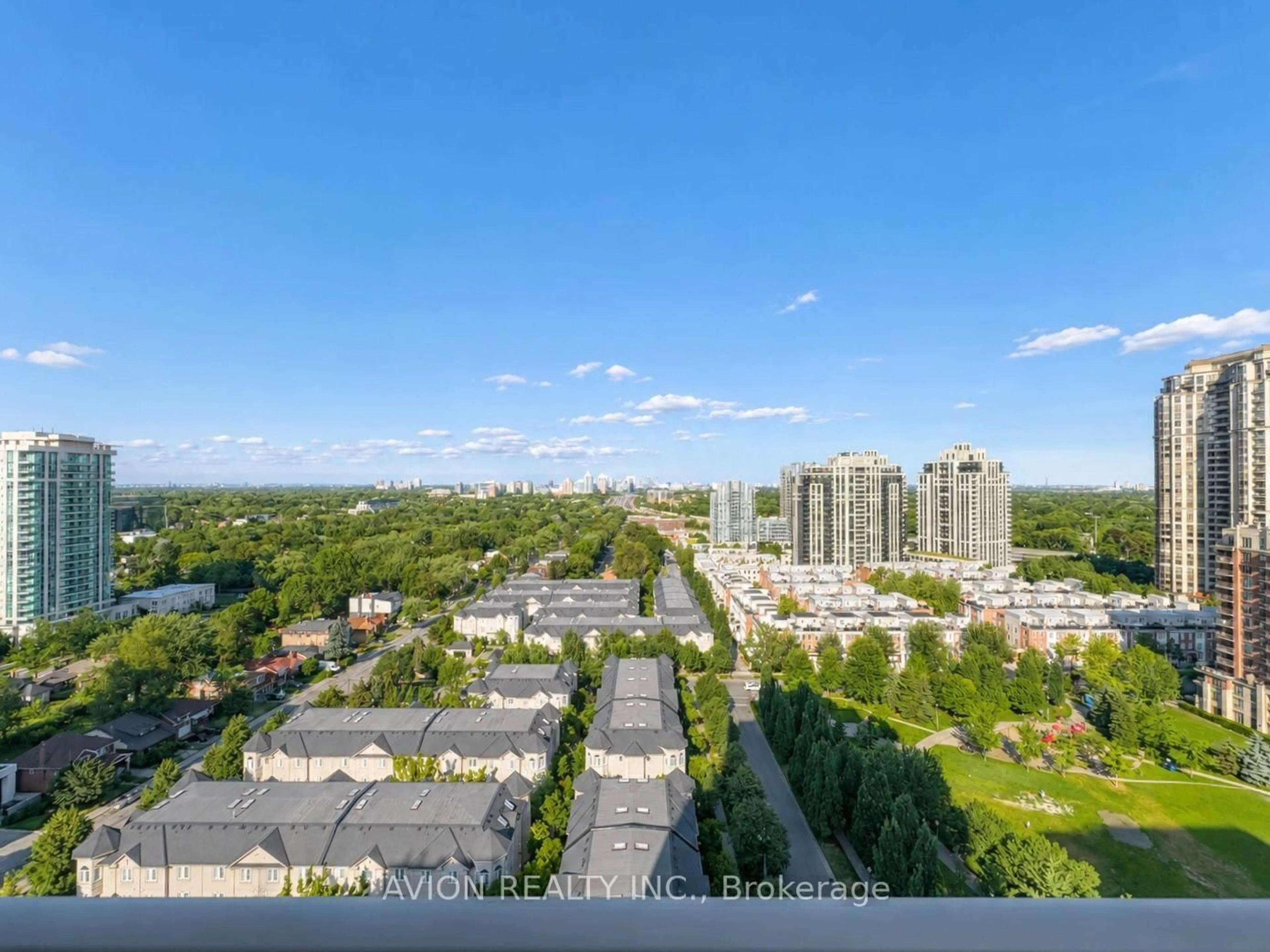 A pic from outside/outdoor area/front of a property/back of a property/a pic from drone, city buildings view from balcony for 16 Harrison Garden Blvd #1909, Toronto Ontario M2N 7J7