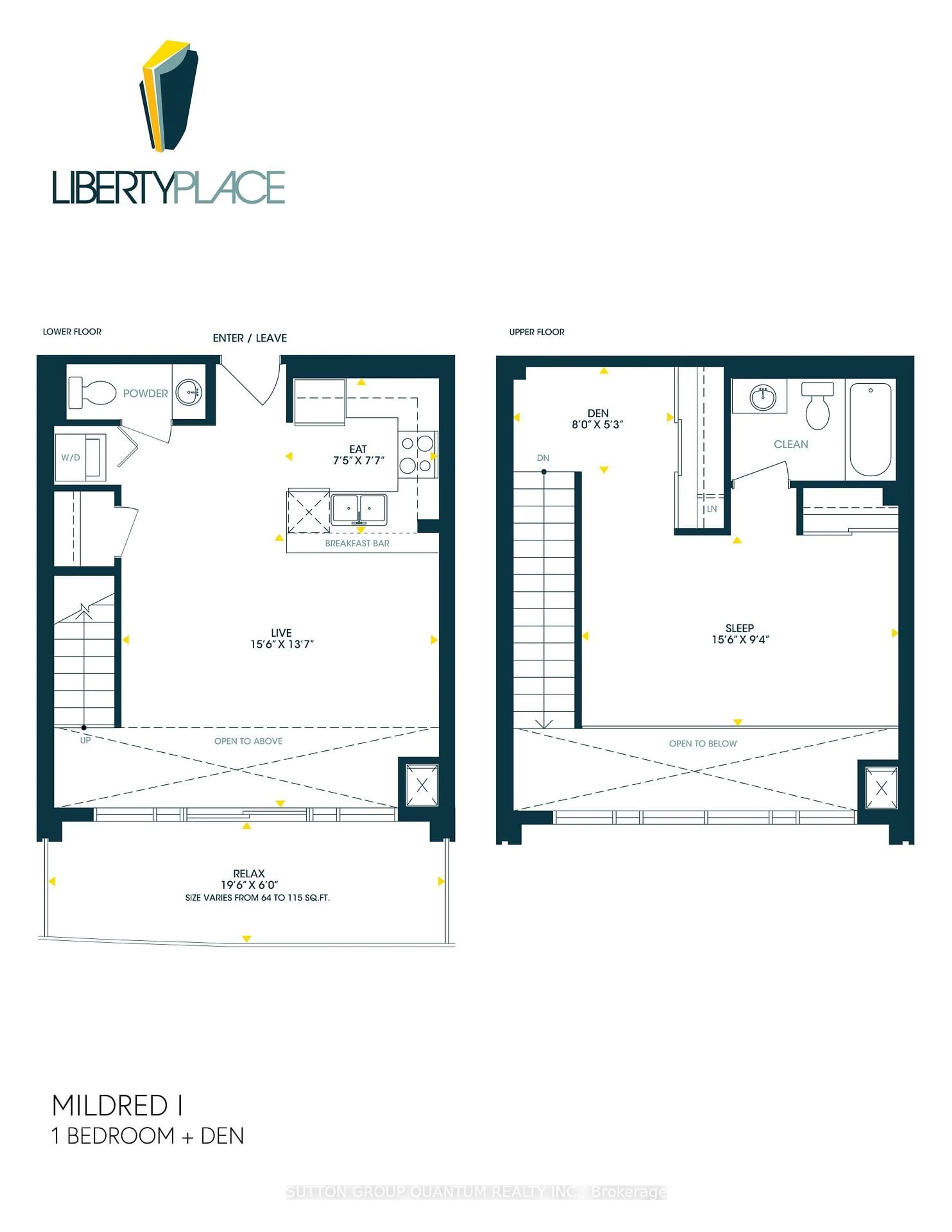 Floor plan for 150 East Liberty St #1012, Toronto Ontario M6K 3R5