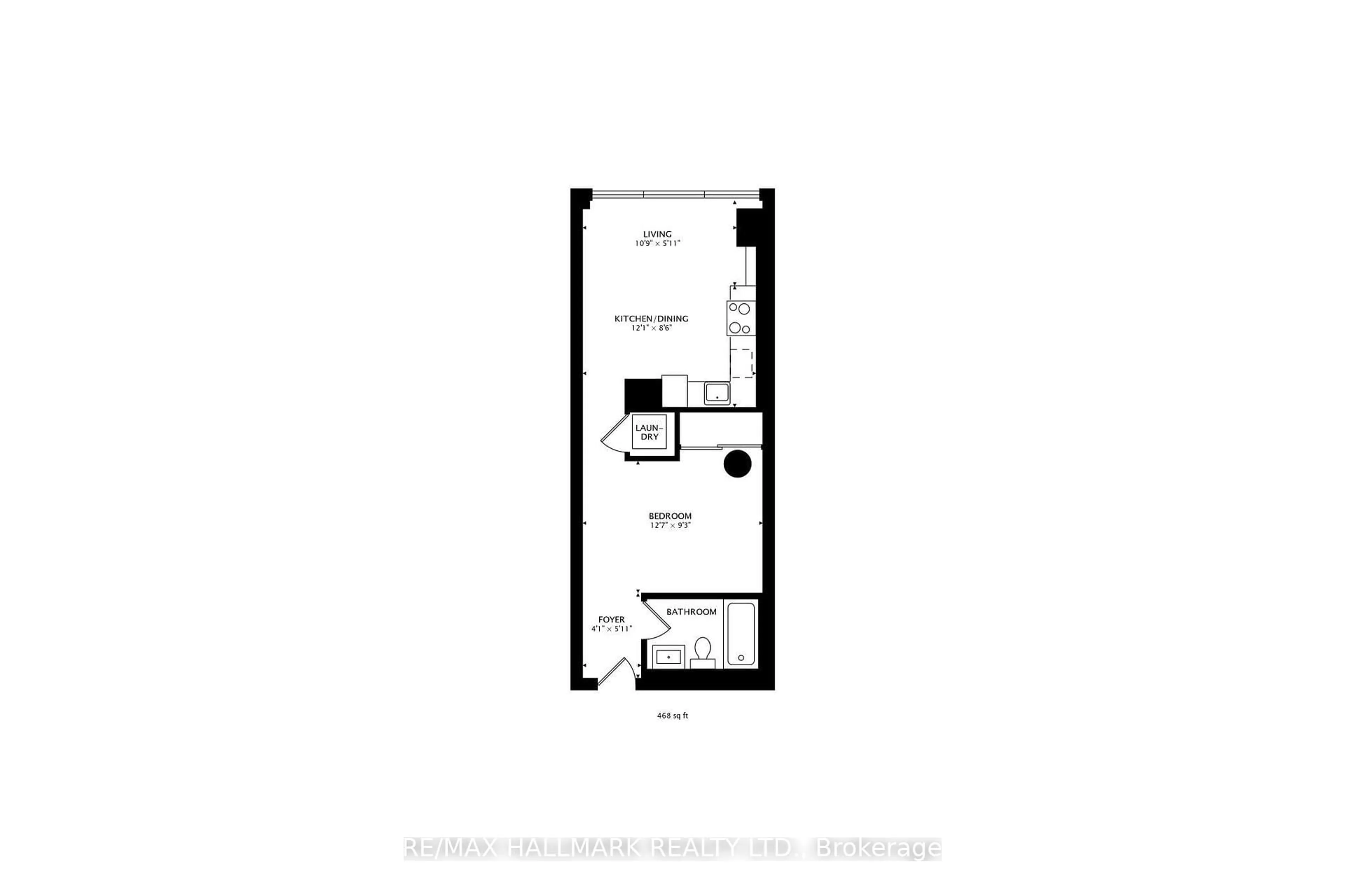 Floor plan for 318 King St #317, Toronto Ontario M5A 0C1