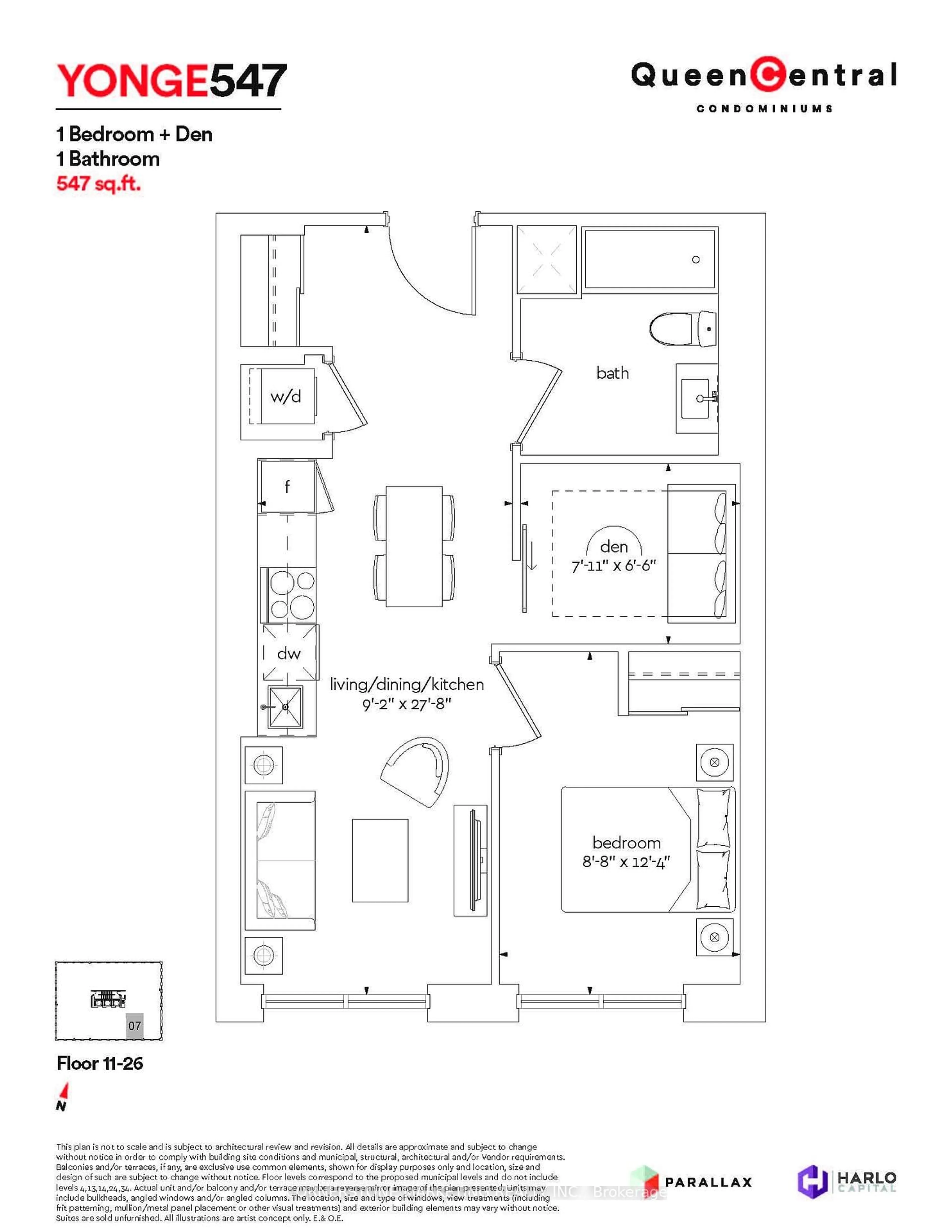 Floor plan for 100 Queen St #2507, Toronto Ontario M5C 0B5
