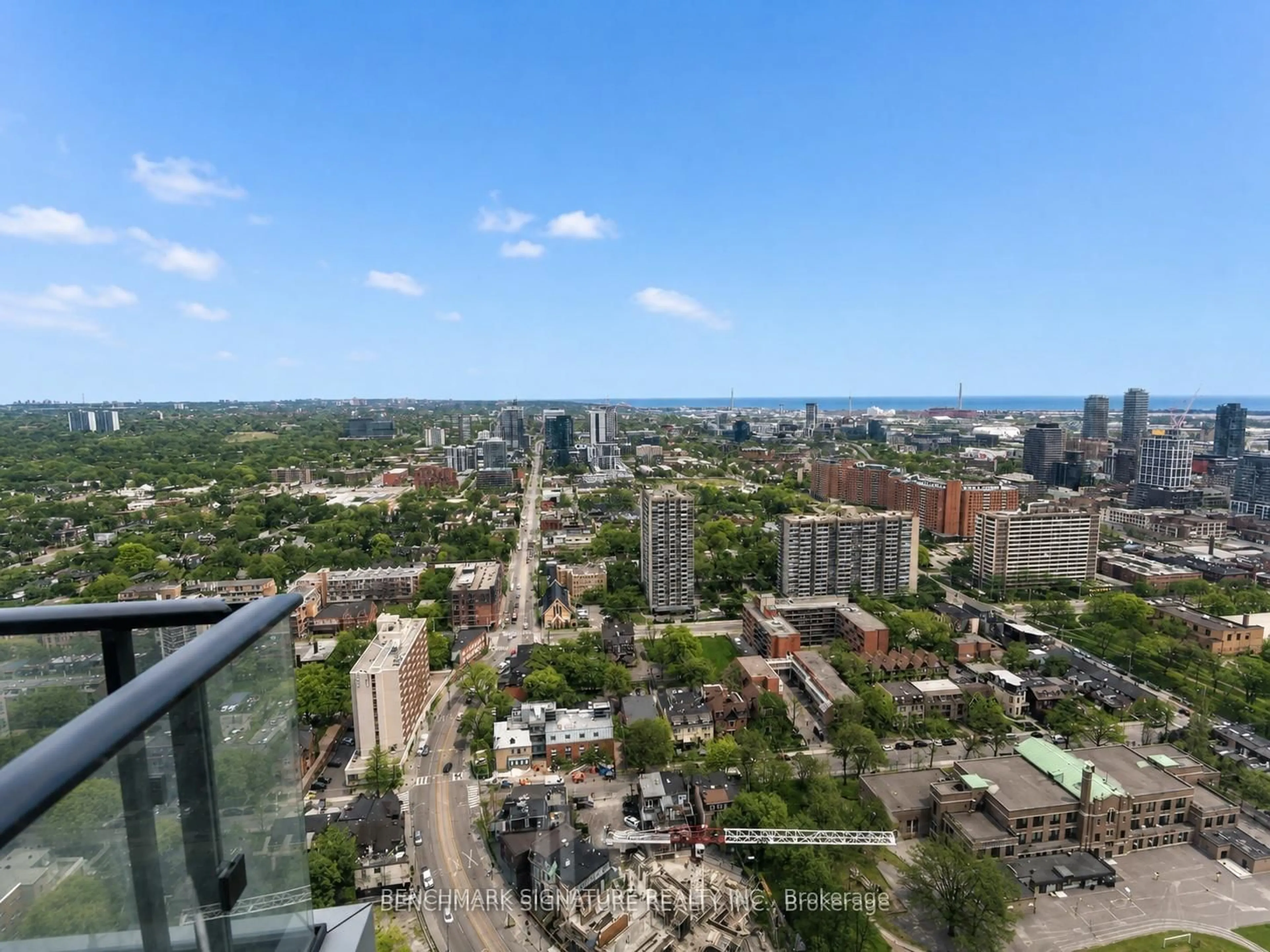 A pic from outside/outdoor area/front of a property/back of a property/a pic from drone, city buildings view from balcony for 251 Jarvis St #4015, Toronto Ontario M5B 0C3