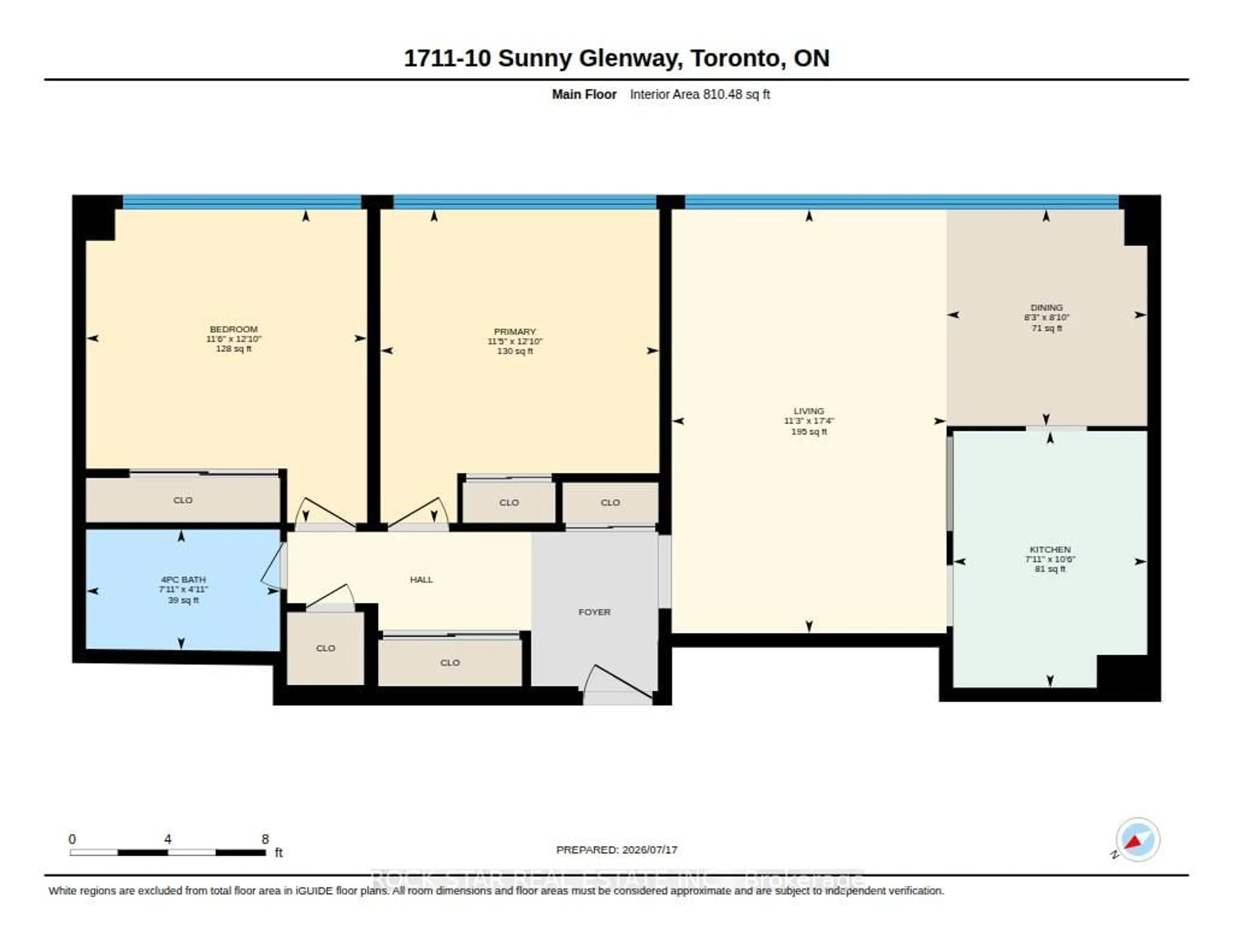 Floor plan for 10 Sunny Glwy #1711, Toronto Ontario M3C 2Z3