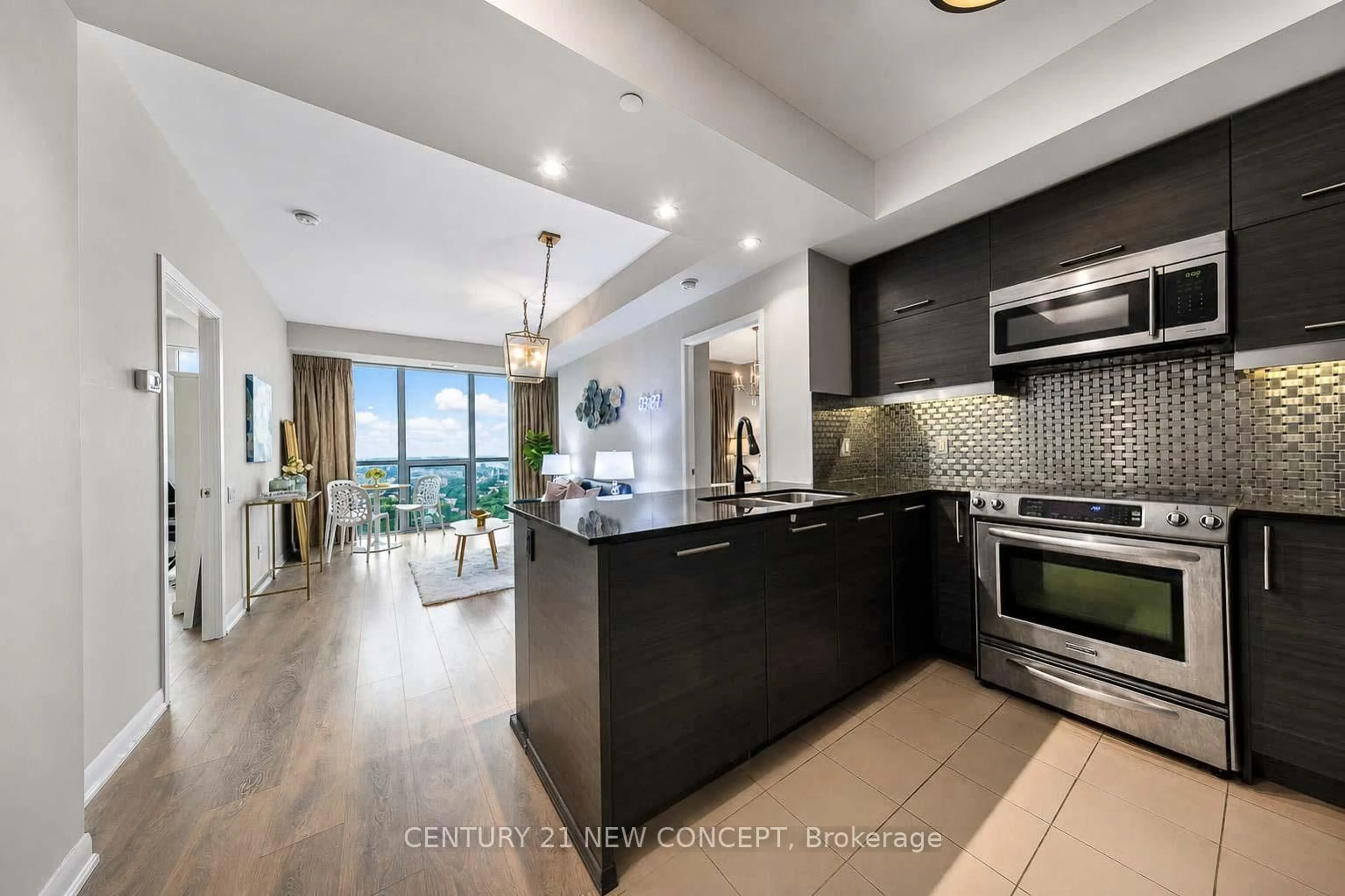 Open concept kitchen, ceramic/tile floor for 5162 Yonge St #3615, Toronto Ontario M2N 0G1