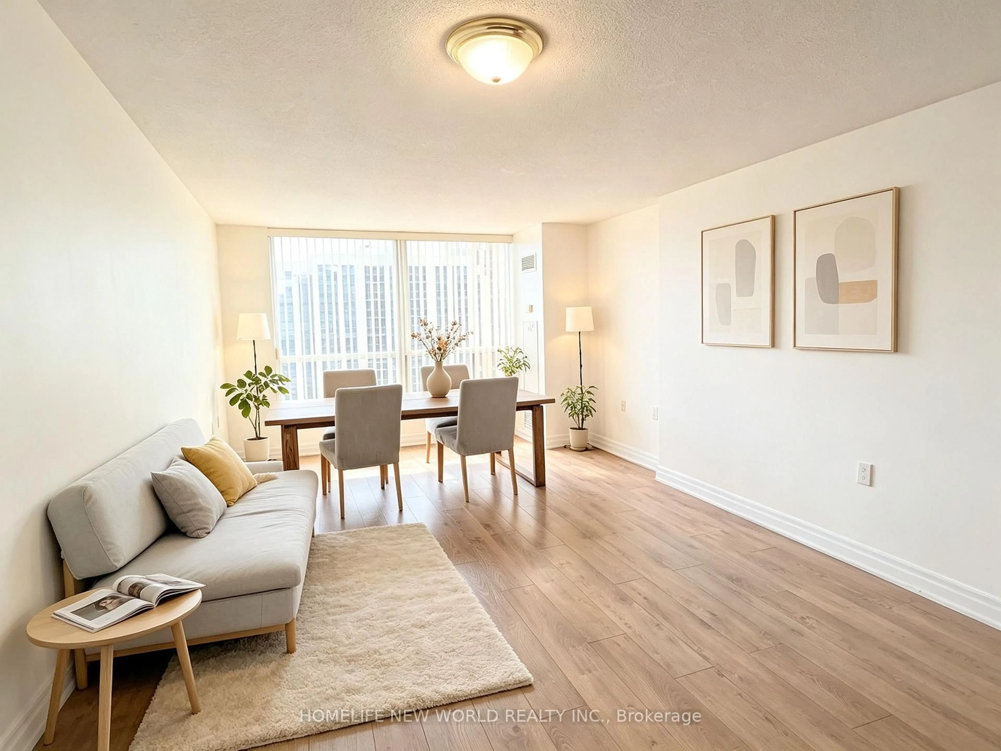 Living room with furniture, wood/laminate floor for 21 Hillcrest Ave #1705, Toronto Ontario M2N 7K2