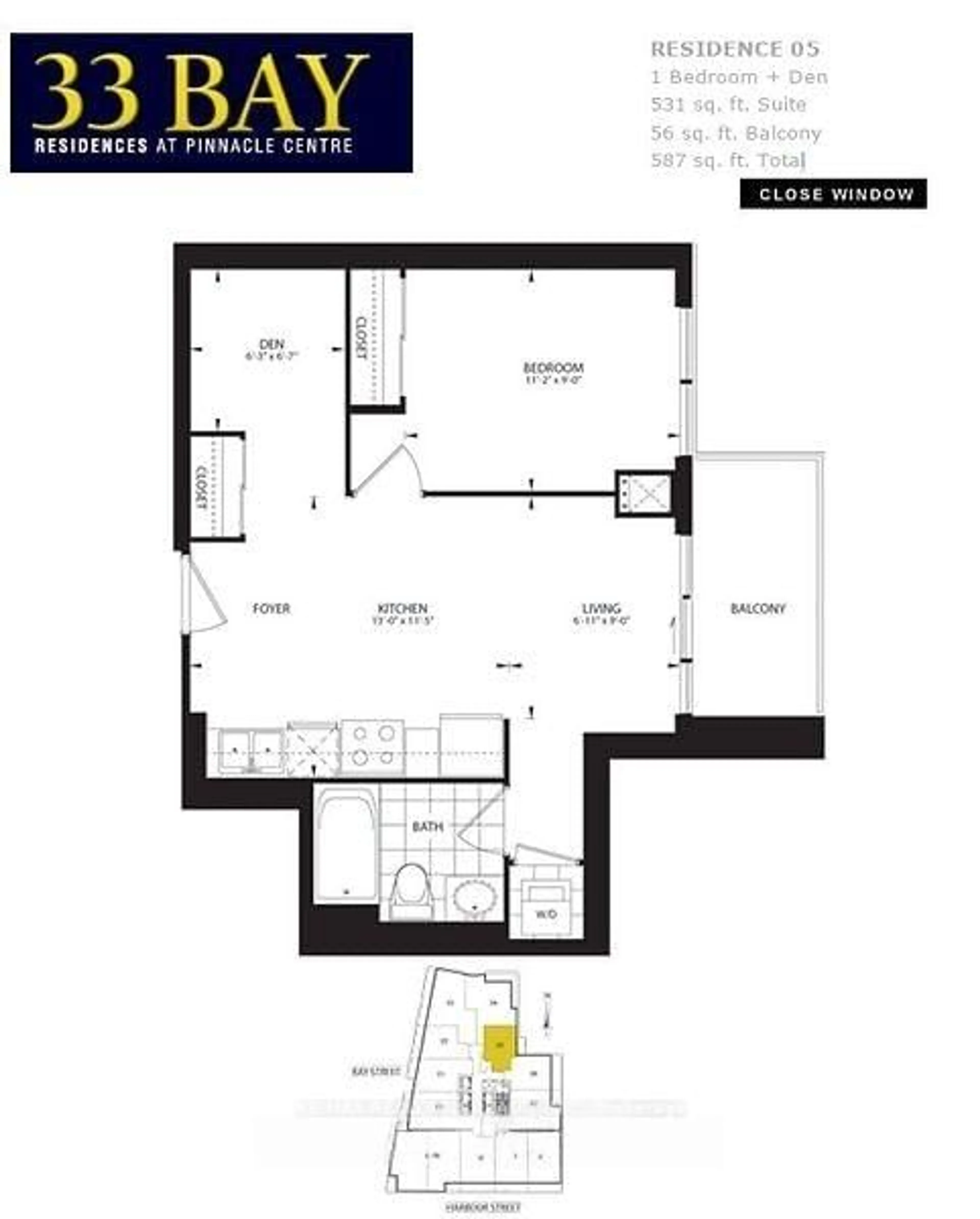 Floor plan for 33 Bay St #4605, Toronto Ontario M5J 2Z3
