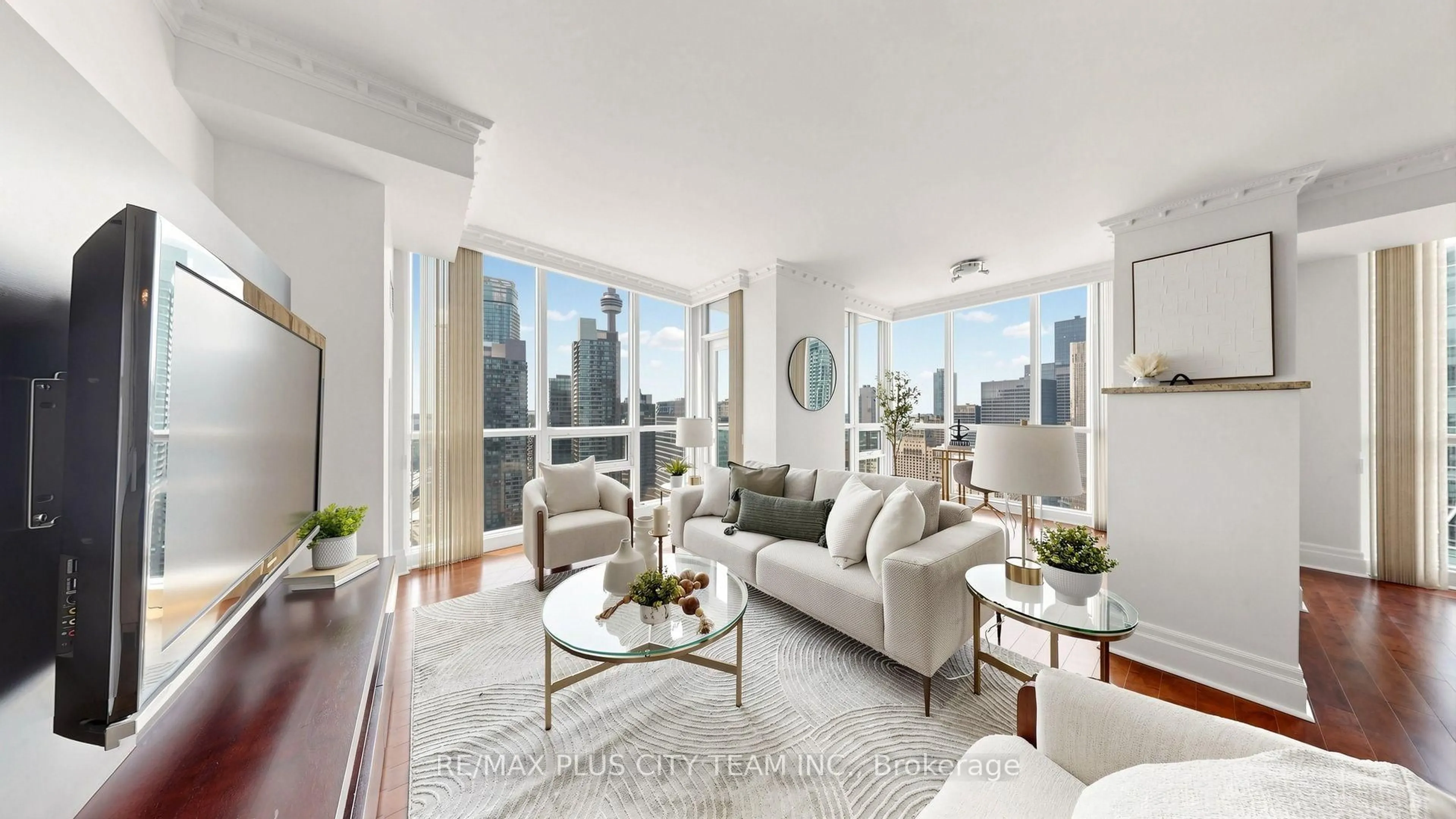 Living room with furniture, unknown for 16 Harbour St #4302, Toronto Ontario M5J 2Z7