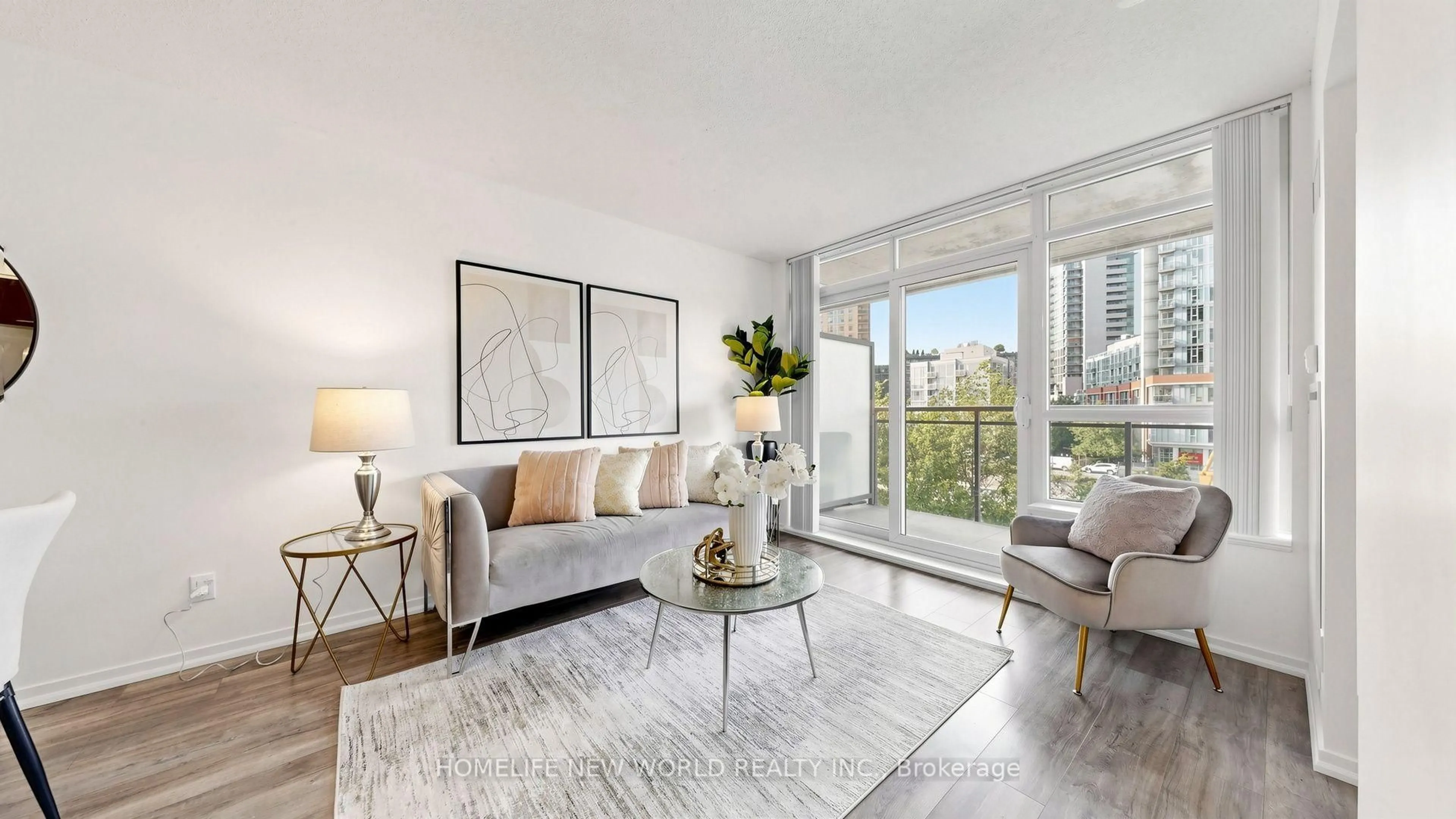 Living room with furniture, unknown for 38 Joe Shuster Way #425, Toronto Ontario M6K 0A4