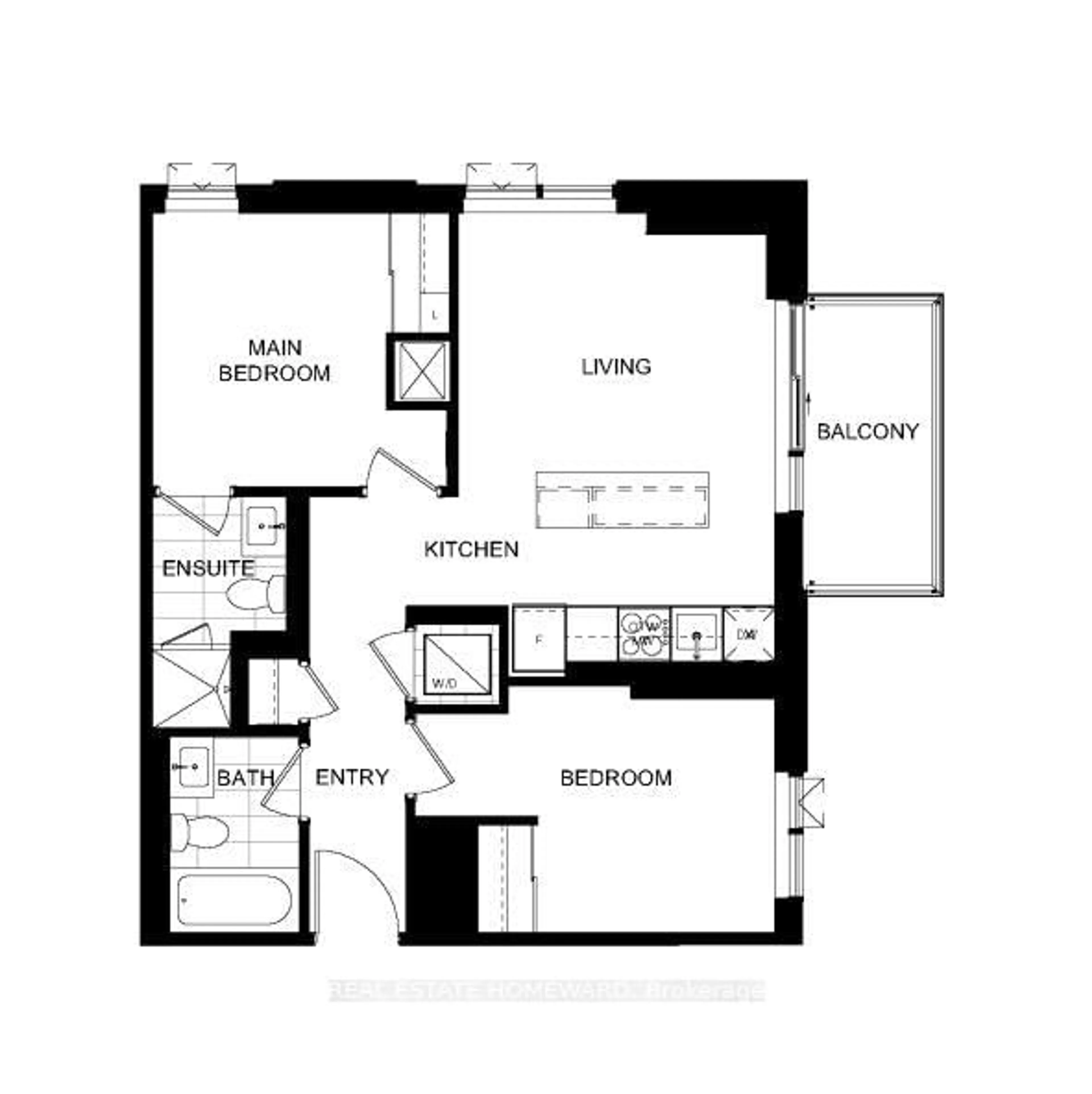 Floor plan for 10 Oak St #1703, Toronto Ontario M5A 0Z1