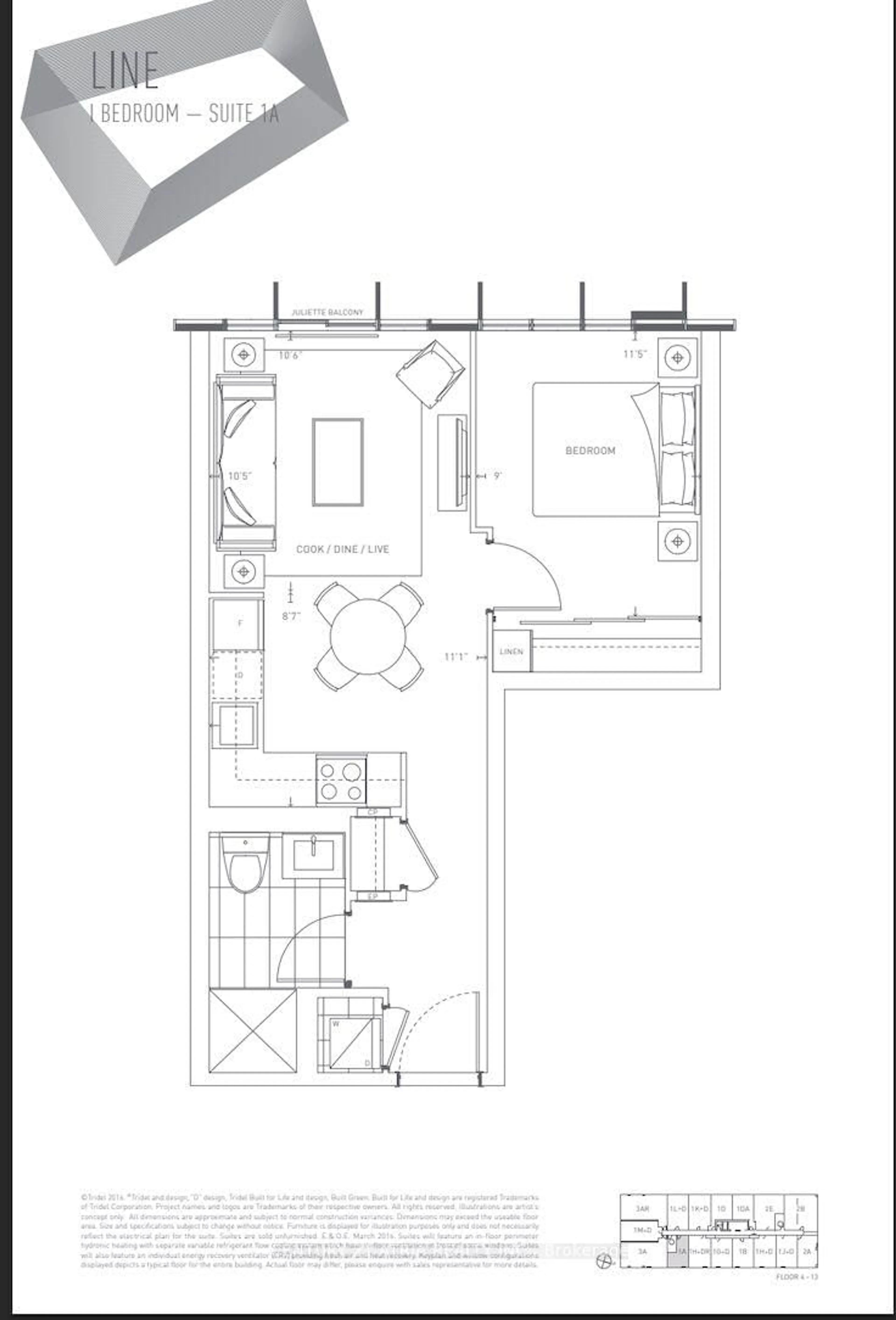 Floor plan for 50 McCaul St St #811, Toronto Ontario M5T 1V9