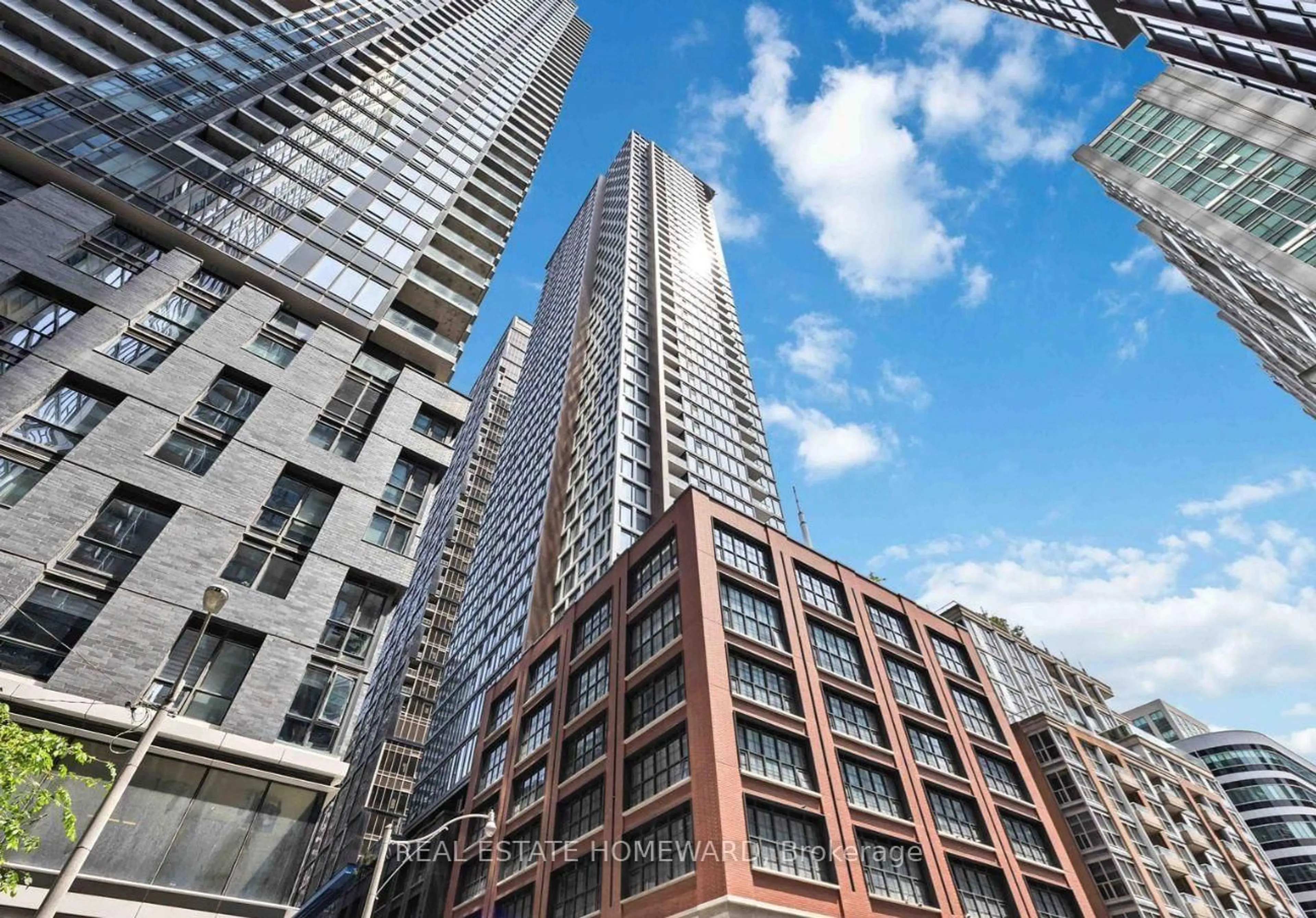 A pic from outside/outdoor area/front of a property/back of a property/a pic from drone, city buildings view from balcony for 55 Mercer St #2205, Toronto Ontario M5V 0W4