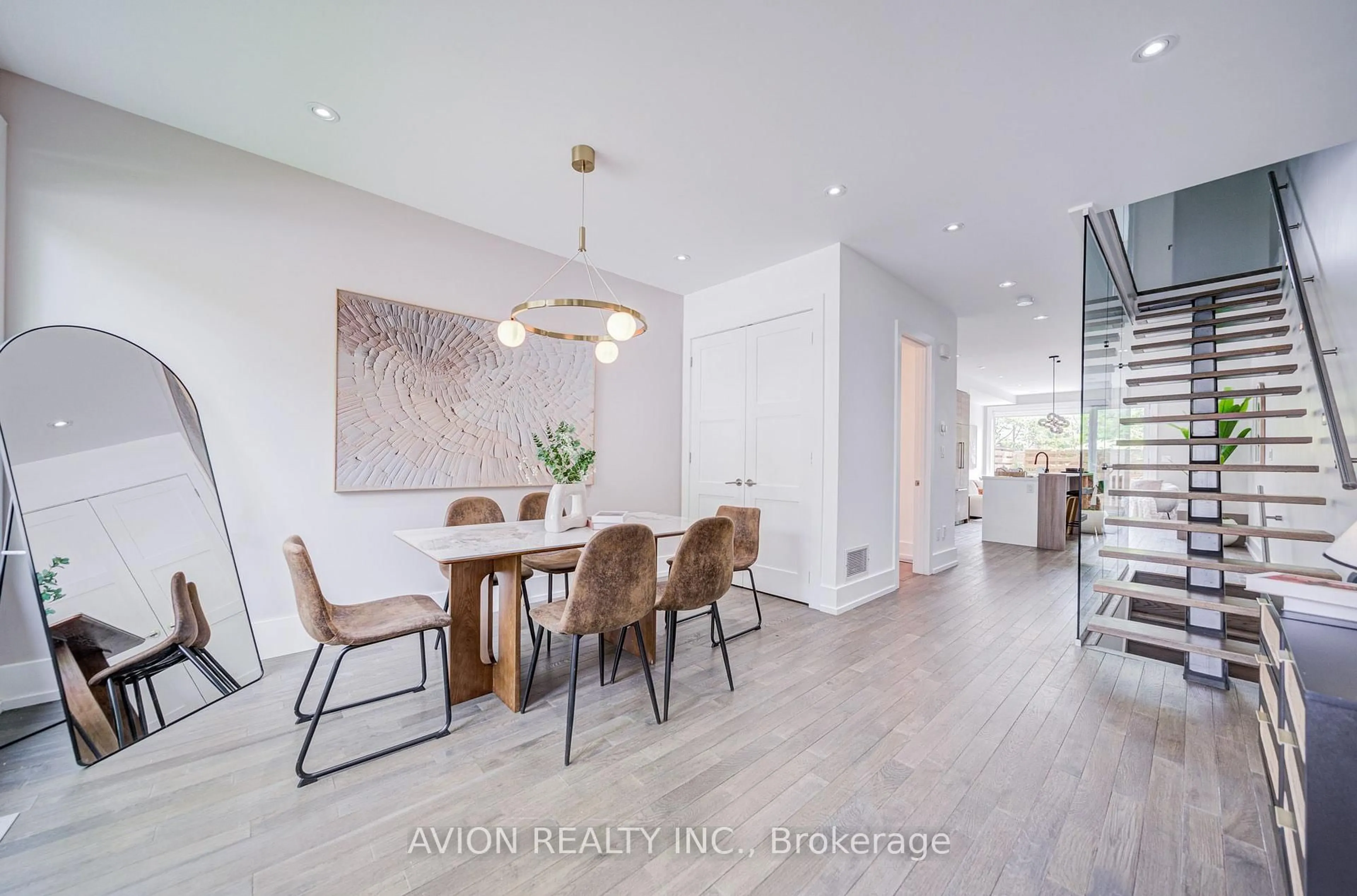 Dining room, wood/laminate floor for 7A Sylvan Ave, Toronto Ontario M6H 0C4