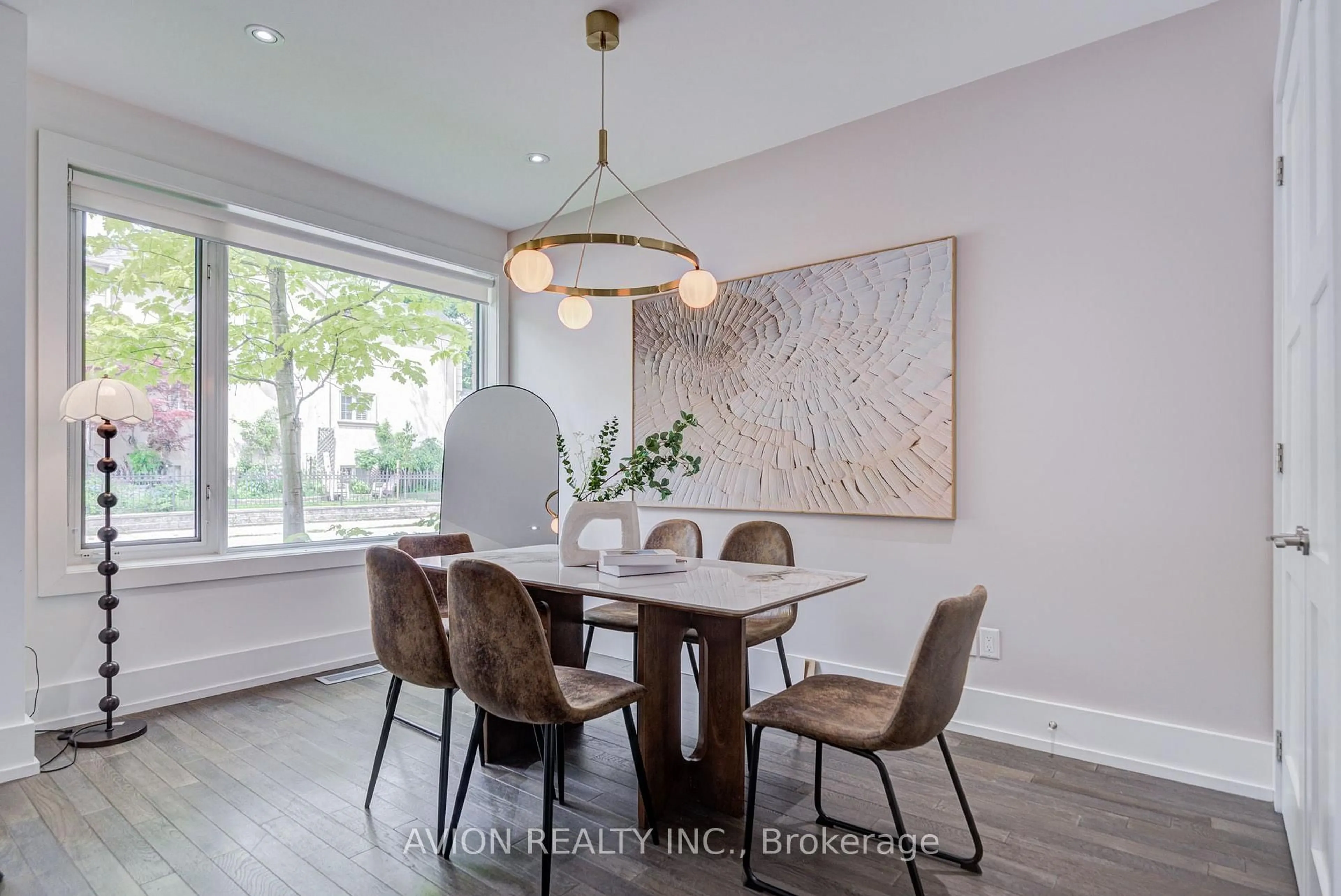 Dining room, wood/laminate floor for 7A Sylvan Ave, Toronto Ontario M6H 0C4