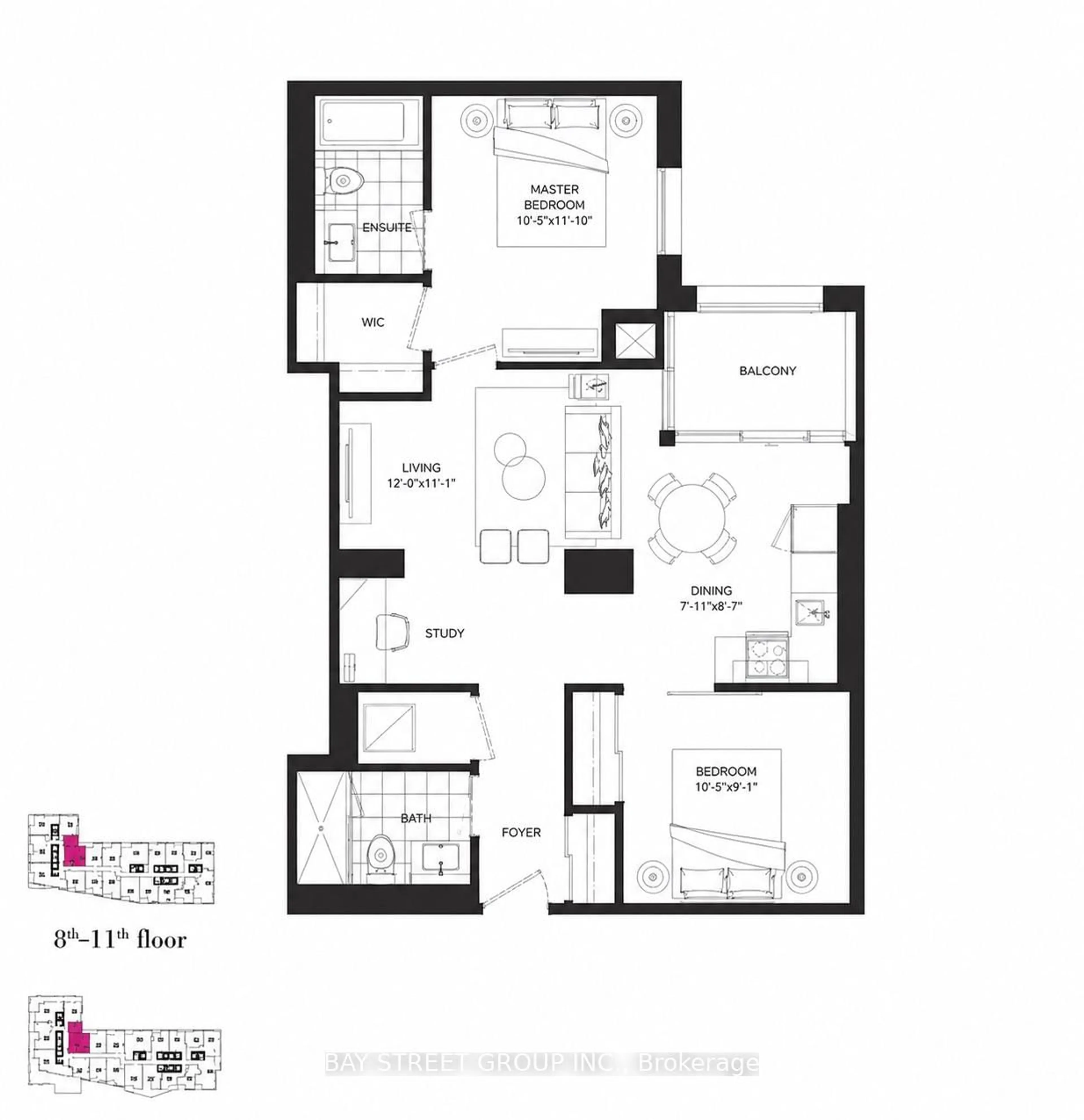 Floor plan for 121 St Patrick St #1116, Toronto Ontario M5T 3C1