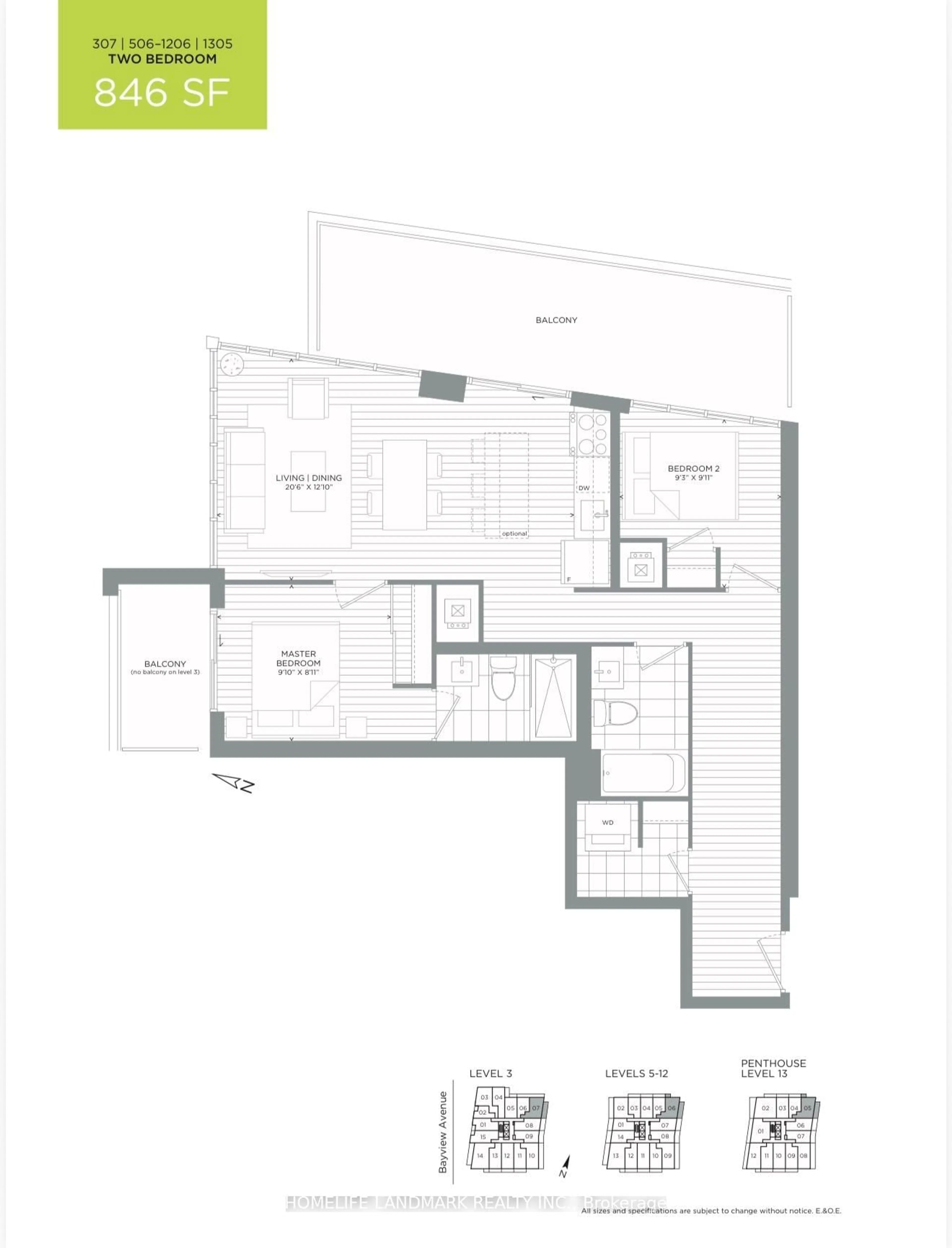 Floor plan for 3237 Bayview Ave #307, Toronto Ontario M2K 0G1