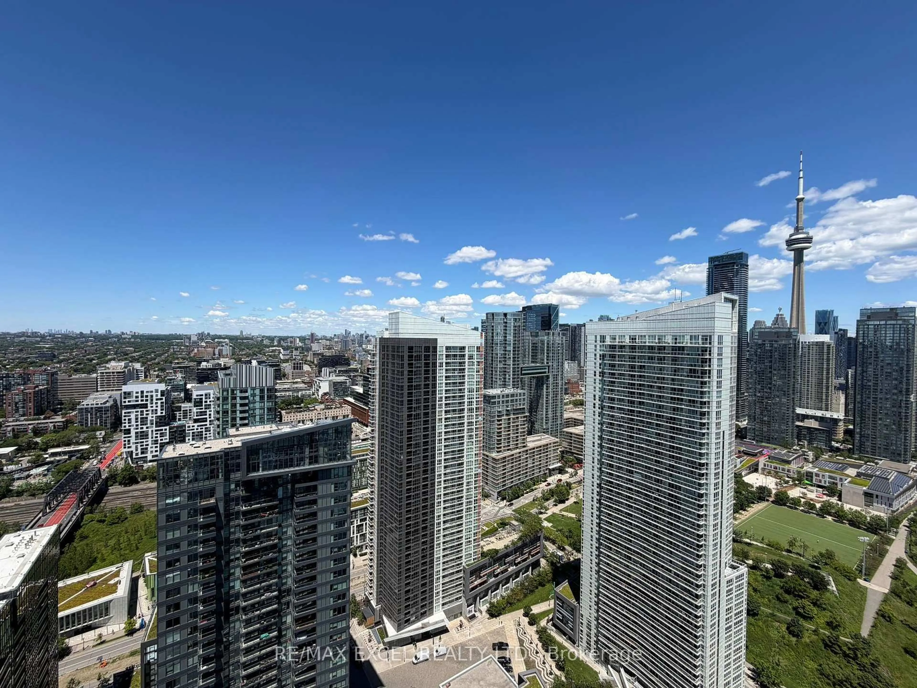 A pic from outside/outdoor area/front of a property/back of a property/a pic from drone, city buildings view from balcony for 17 Bathurst St #4606, Toronto Ontario M5V 0N1