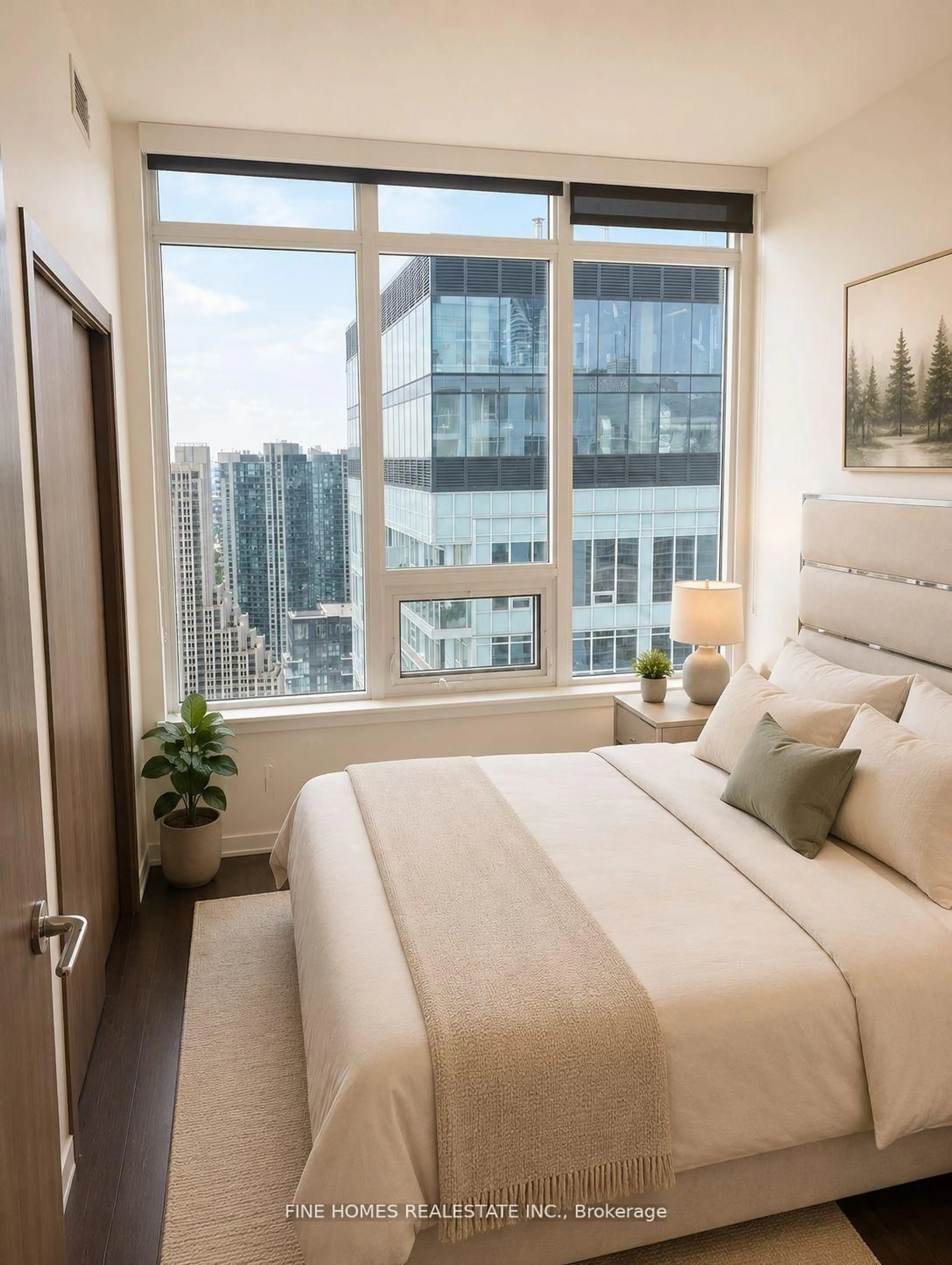 Bedroom with bed, unknown for 17 Bathurst St #4502, Toronto Ontario M5V 0N1