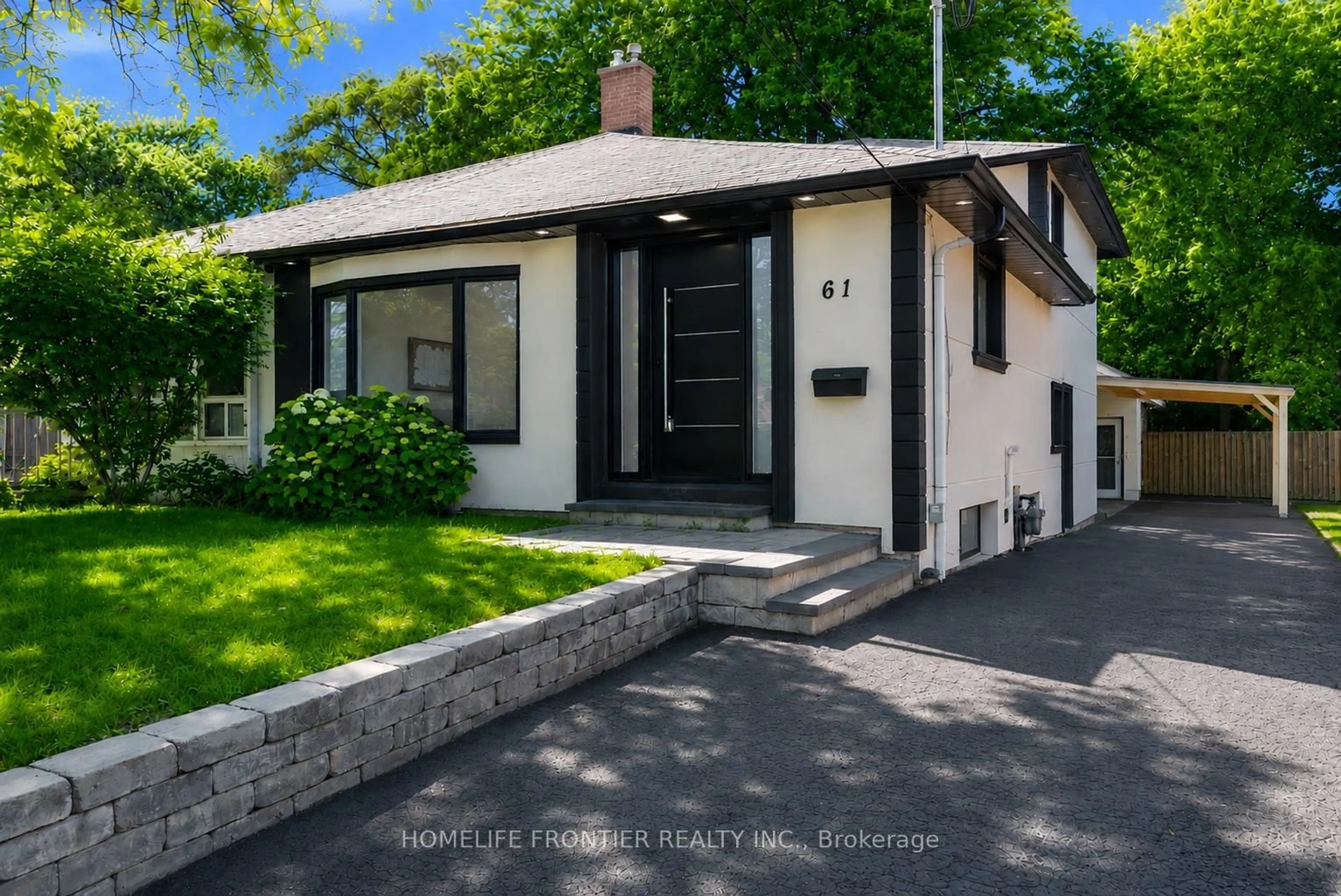 Home with vinyl exterior material, street for 61 Sundial Cres, Toronto Ontario M4A 2J7