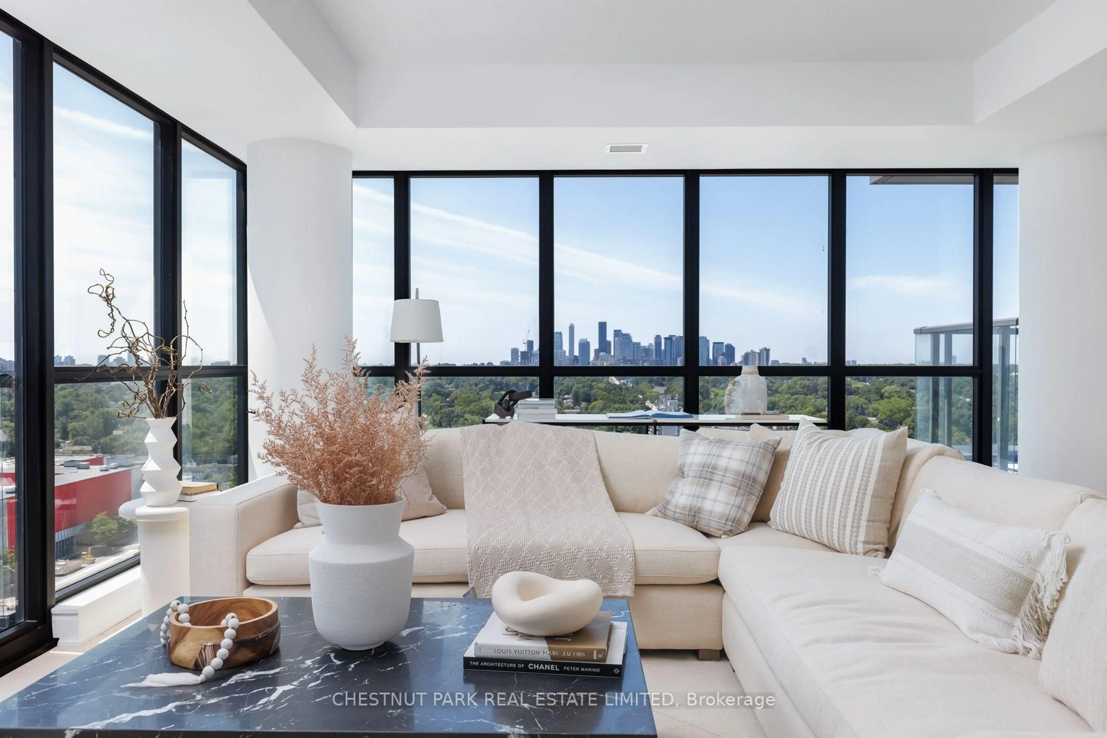 Living room with furniture, unknown for 33 Frederick Todd Way #1602, Toronto Ontario M4G 0C9