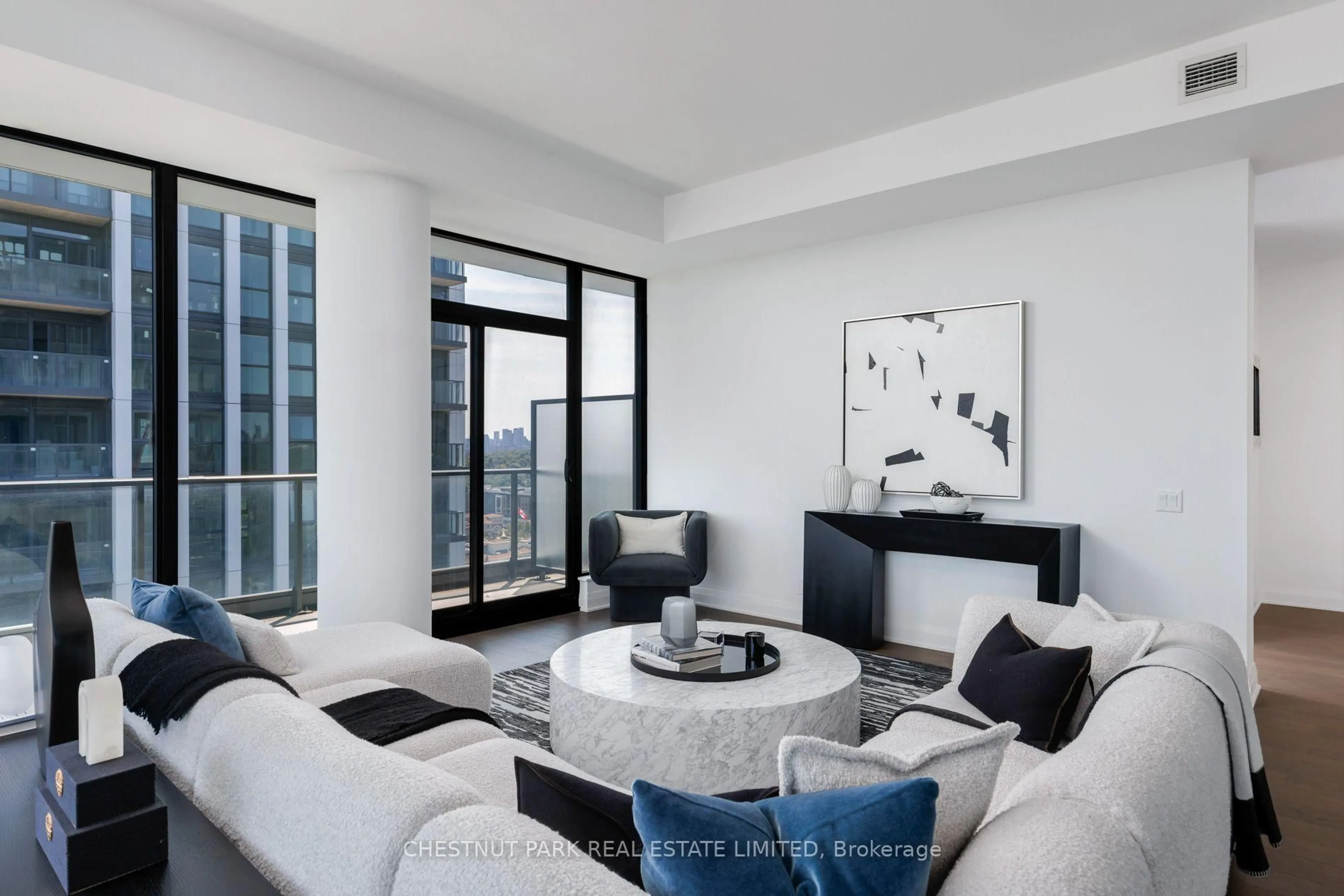 Living room with furniture, unknown for 33 Frederick Todd Way #LPH01, Toronto Ontario M4G 0C9