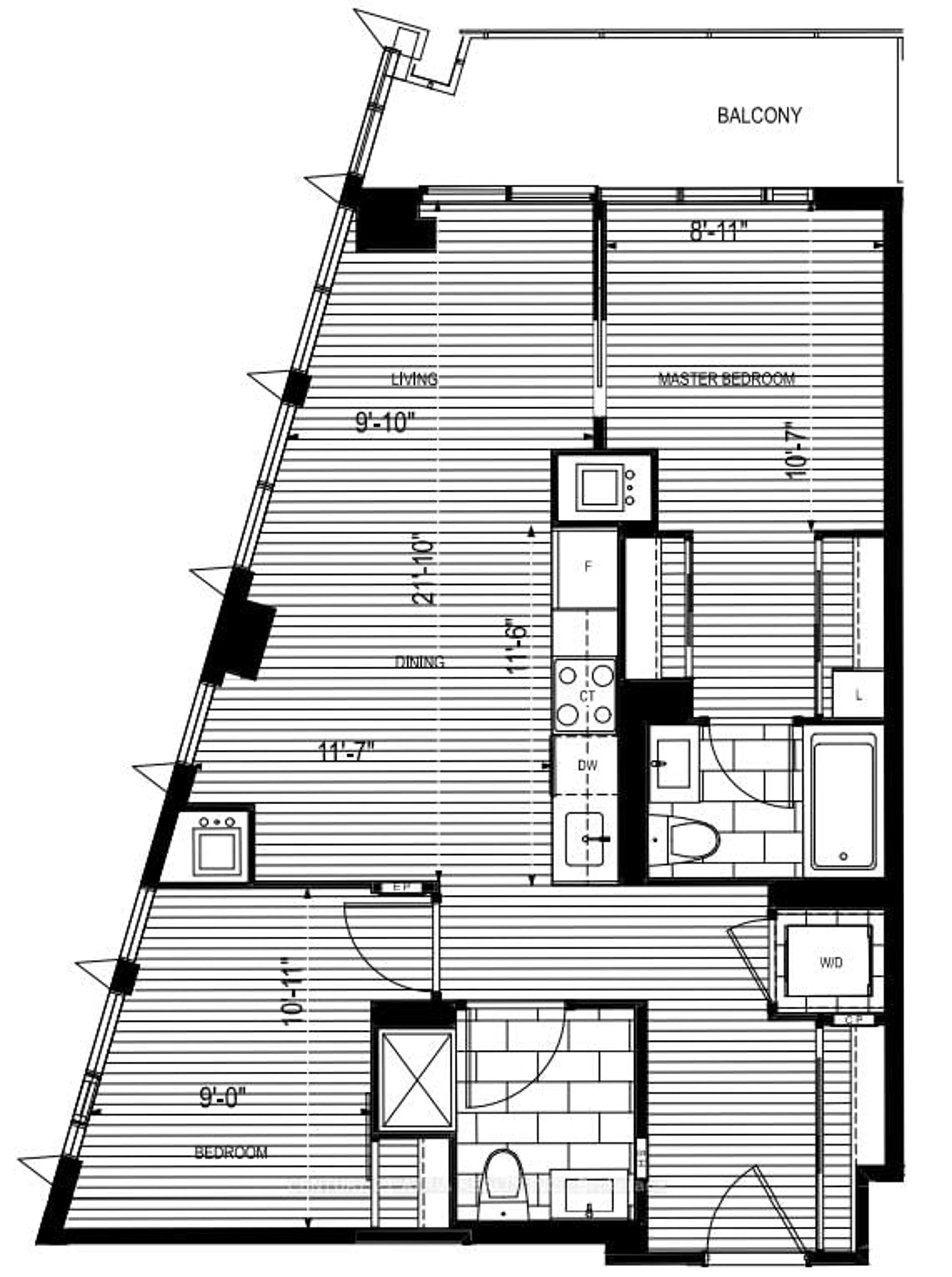 Floor plan for 575 Bloor St #3308, Toronto Ontario M4W 0B2