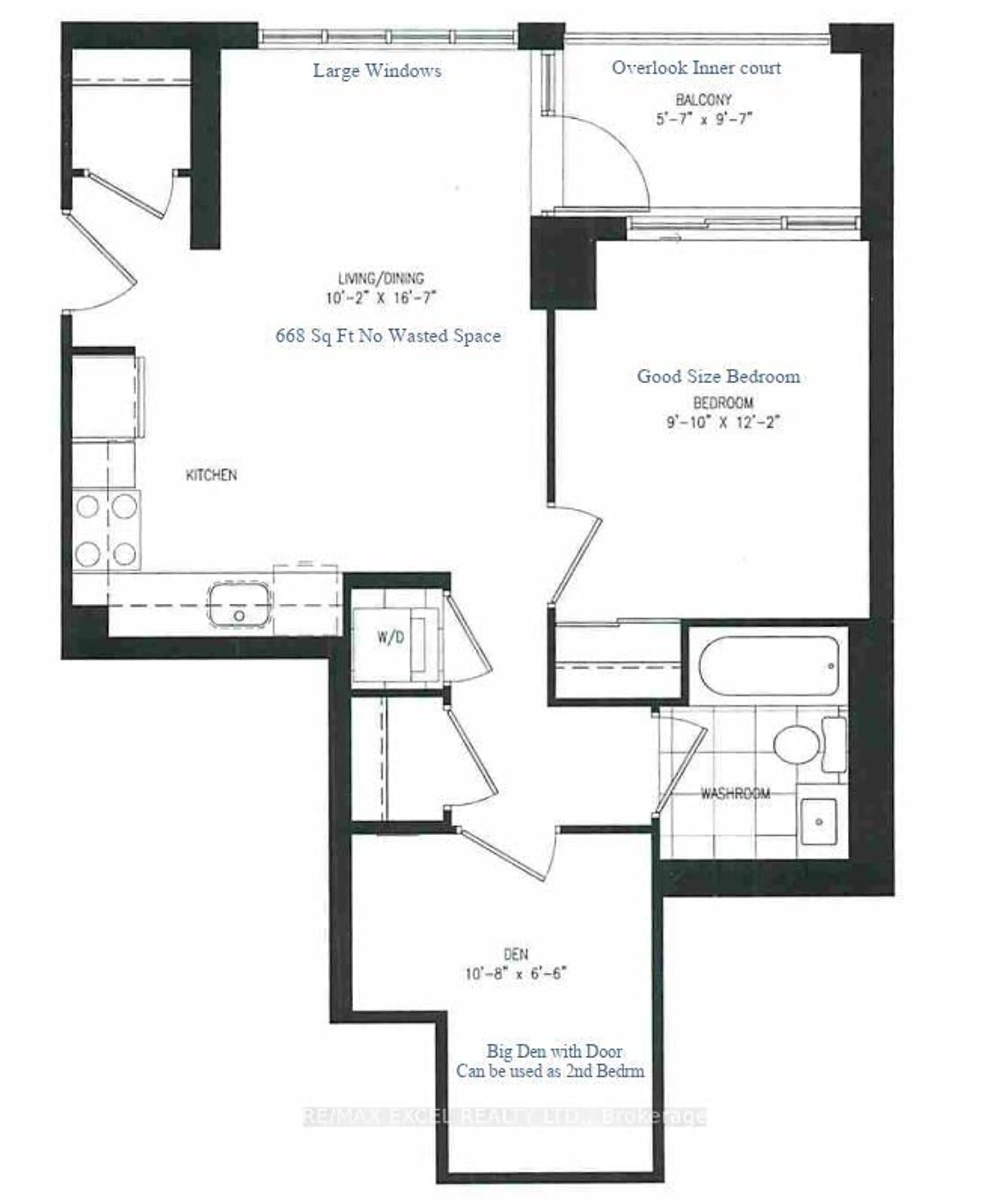 Floor plan for 35 Bastion St #720, Toronto Ontario M5V 0C2