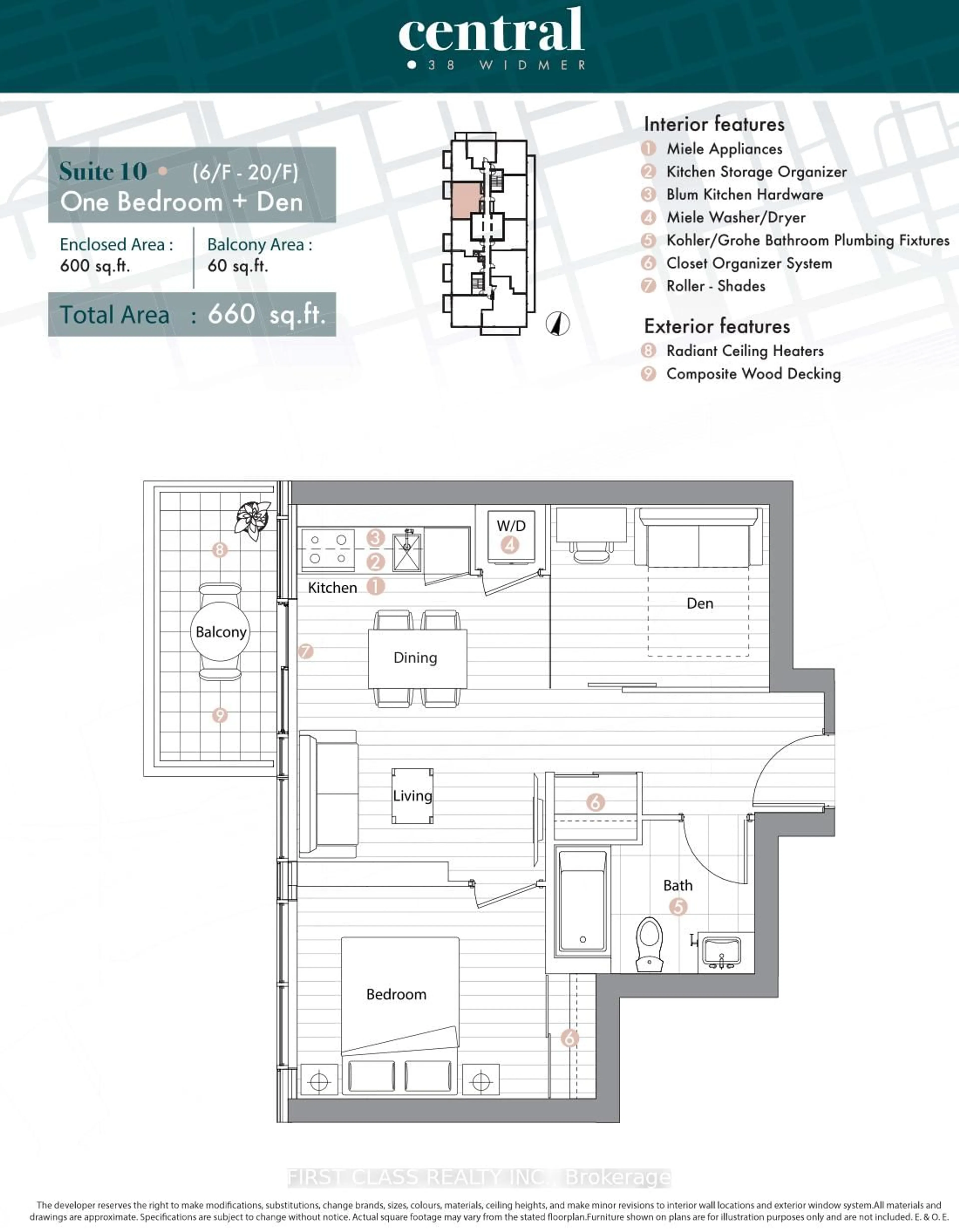 Floor plan for 38 Widmer St #710, Toronto Ontario M5V 2E9