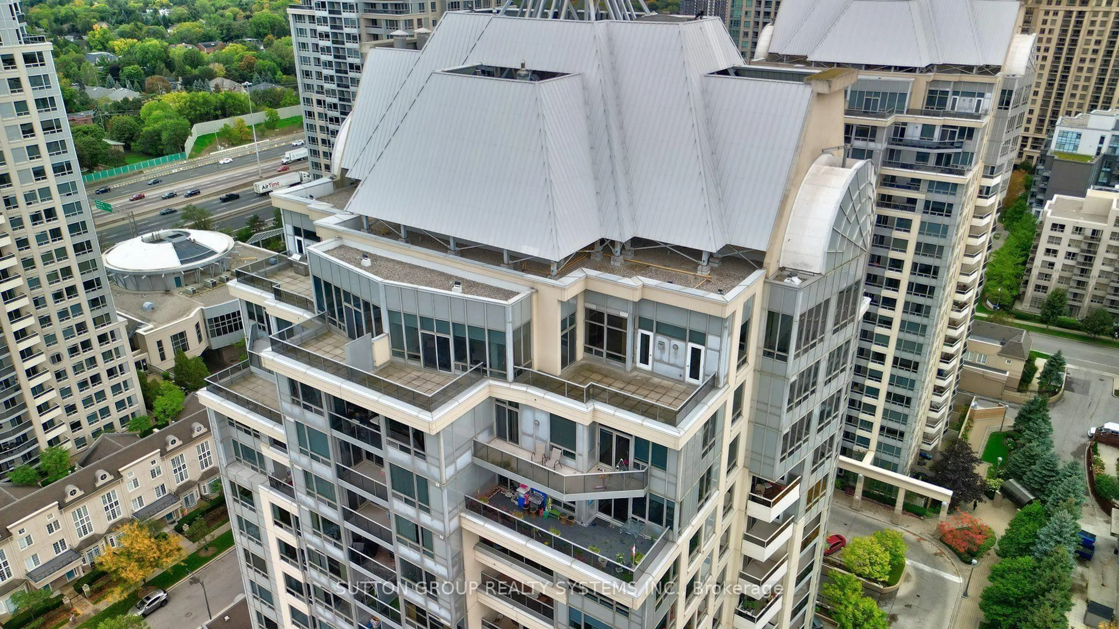 A pic from outside/outdoor area/front of a property/back of a property/a pic from drone, city buildings view from balcony for 8 Rean Dr #UPH 03, Toronto Ontario M2K 3B9