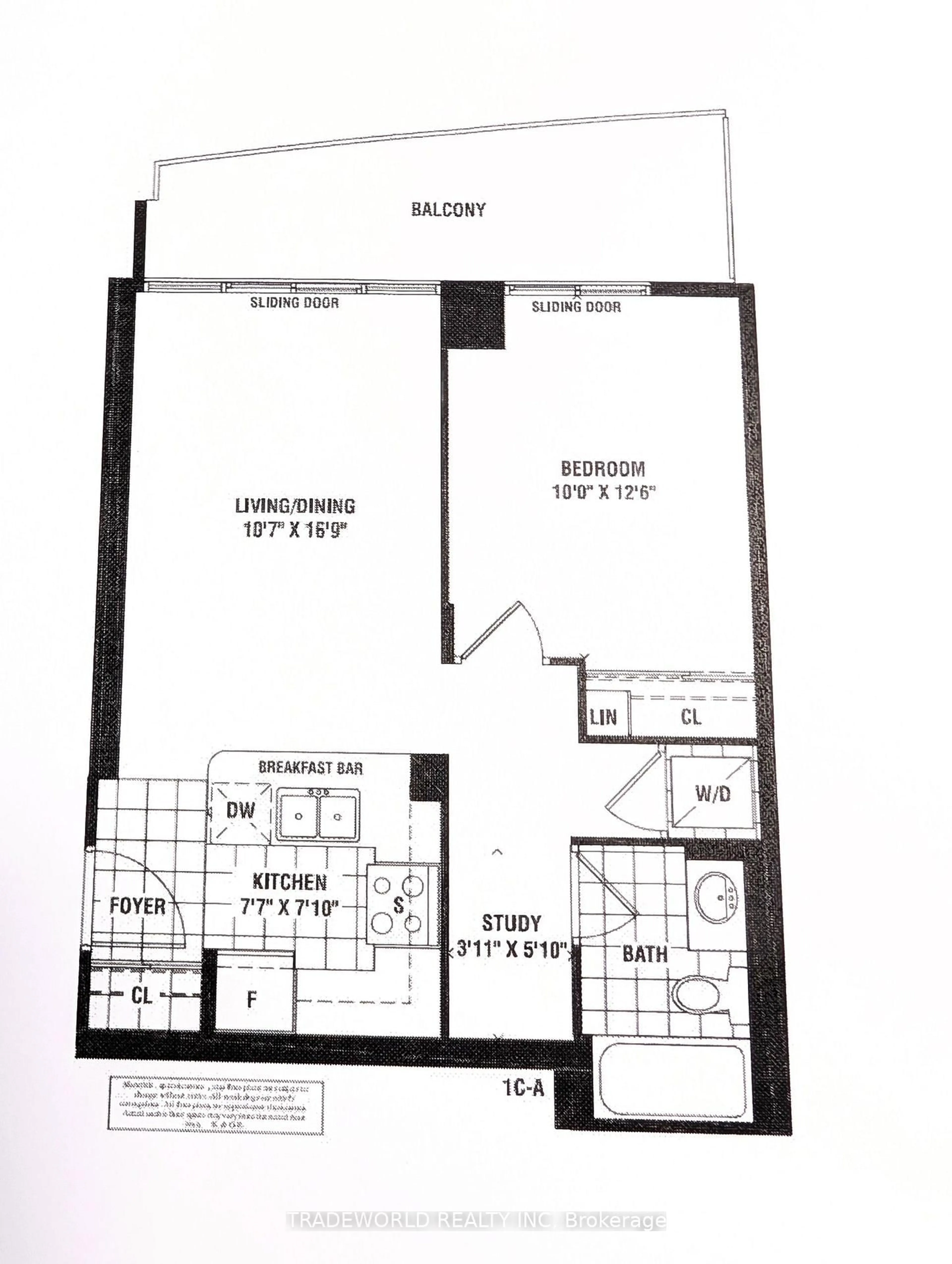 Floor plan for 19 Grand Trunk Cres #907, Toronto Ontario M5J 3A3