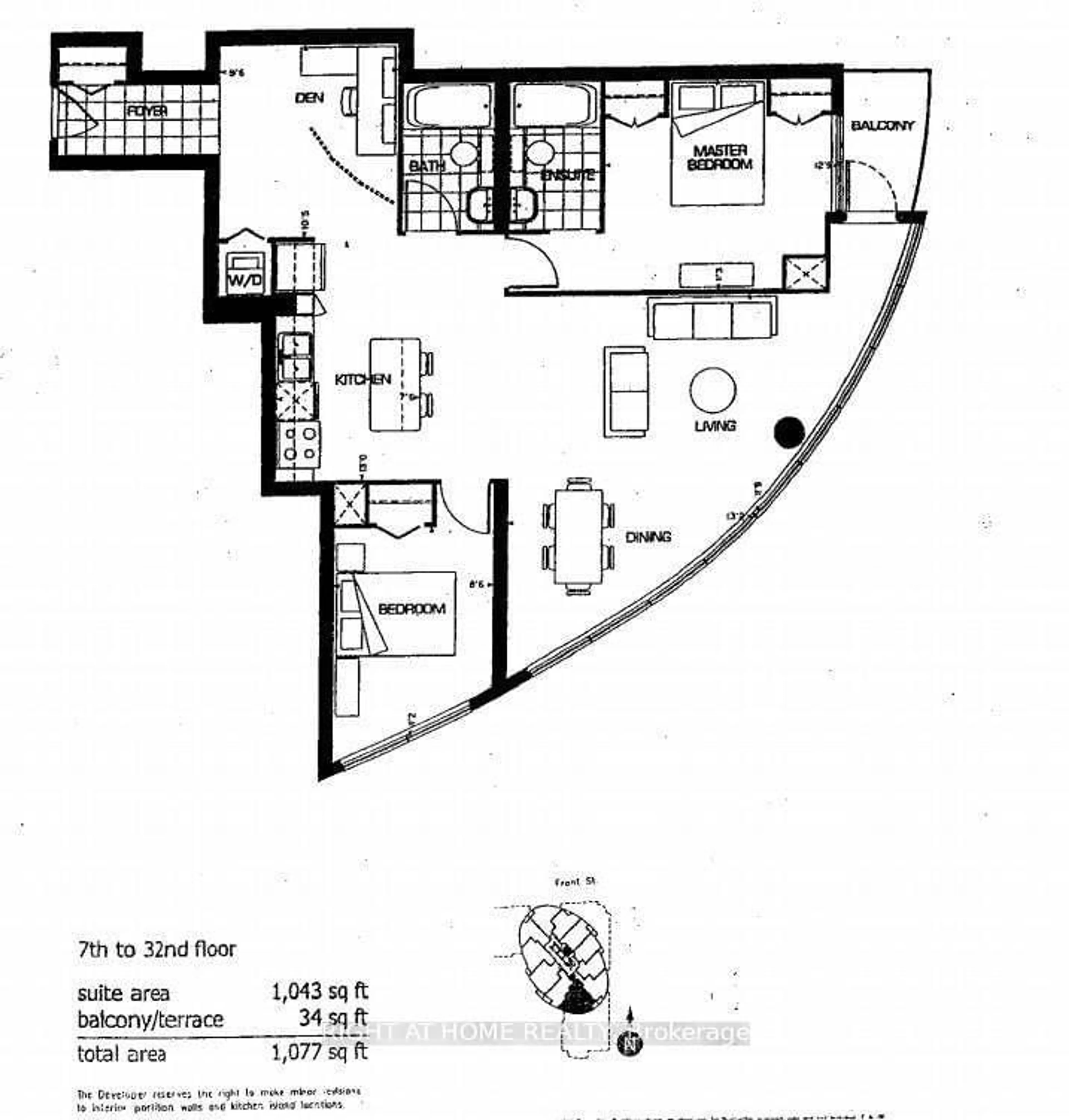 Floor plan for 361 Front St #3205, Toronto Ontario M5V 3R5
