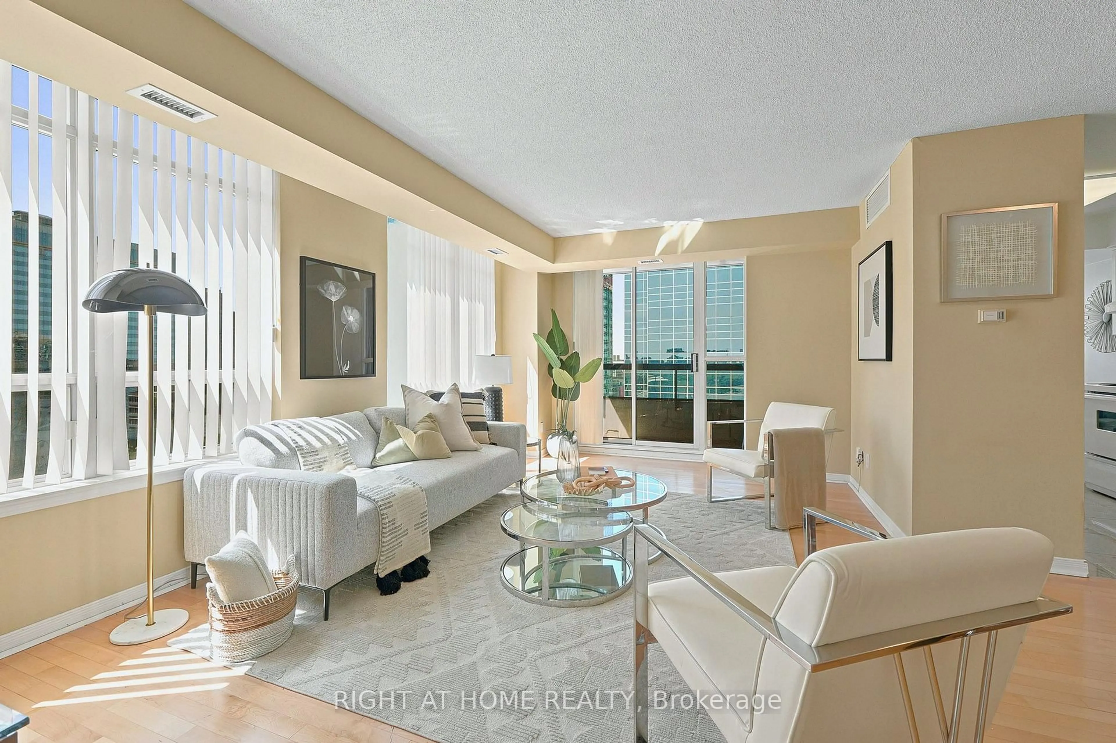 Living room with furniture, ceramic/tile floor for 33 Empress Ave #610, Toronto Ontario M2N 6Y7