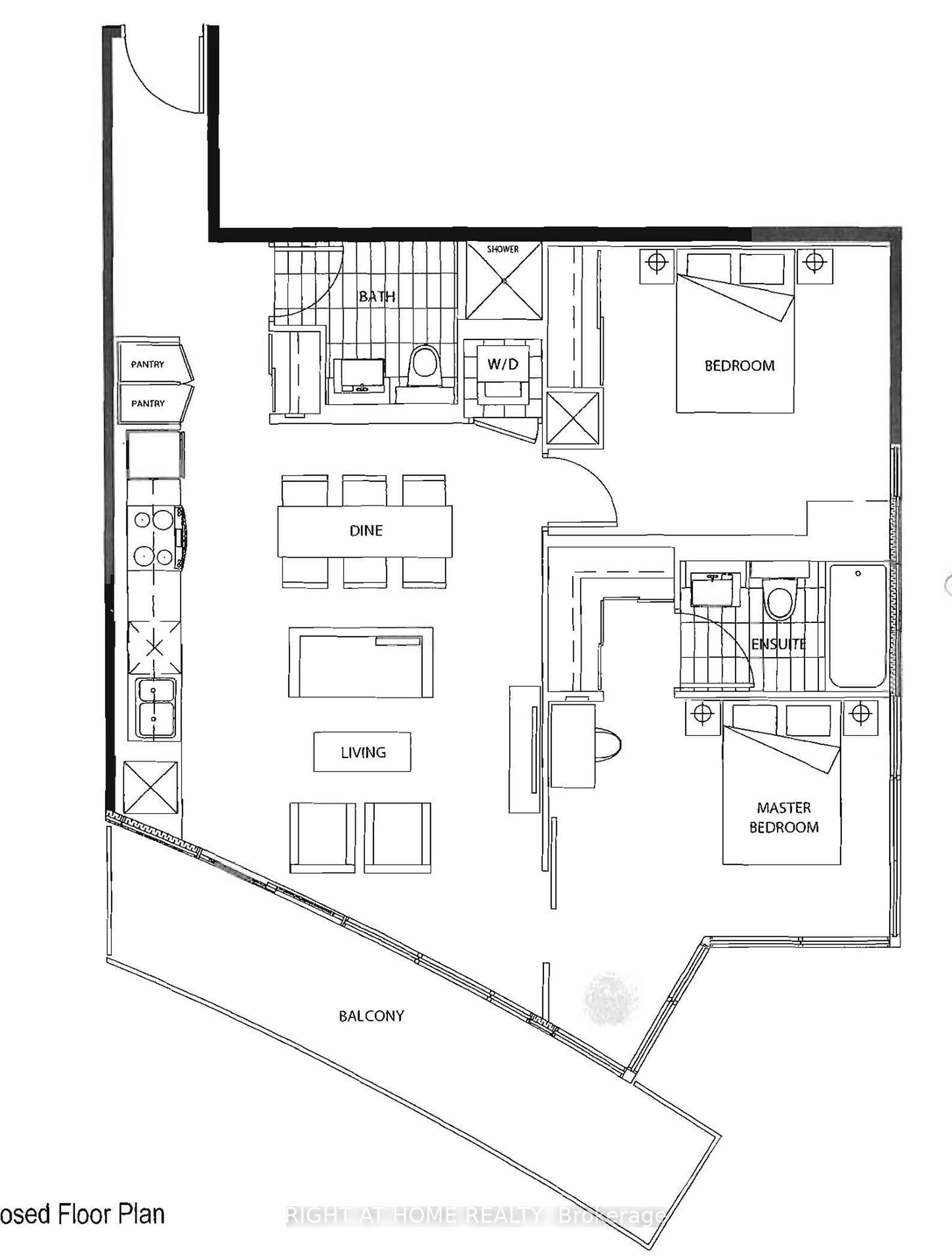 Floor plan for 25 Capreol Crt #310, Toronto Ontario M5V 3Z7
