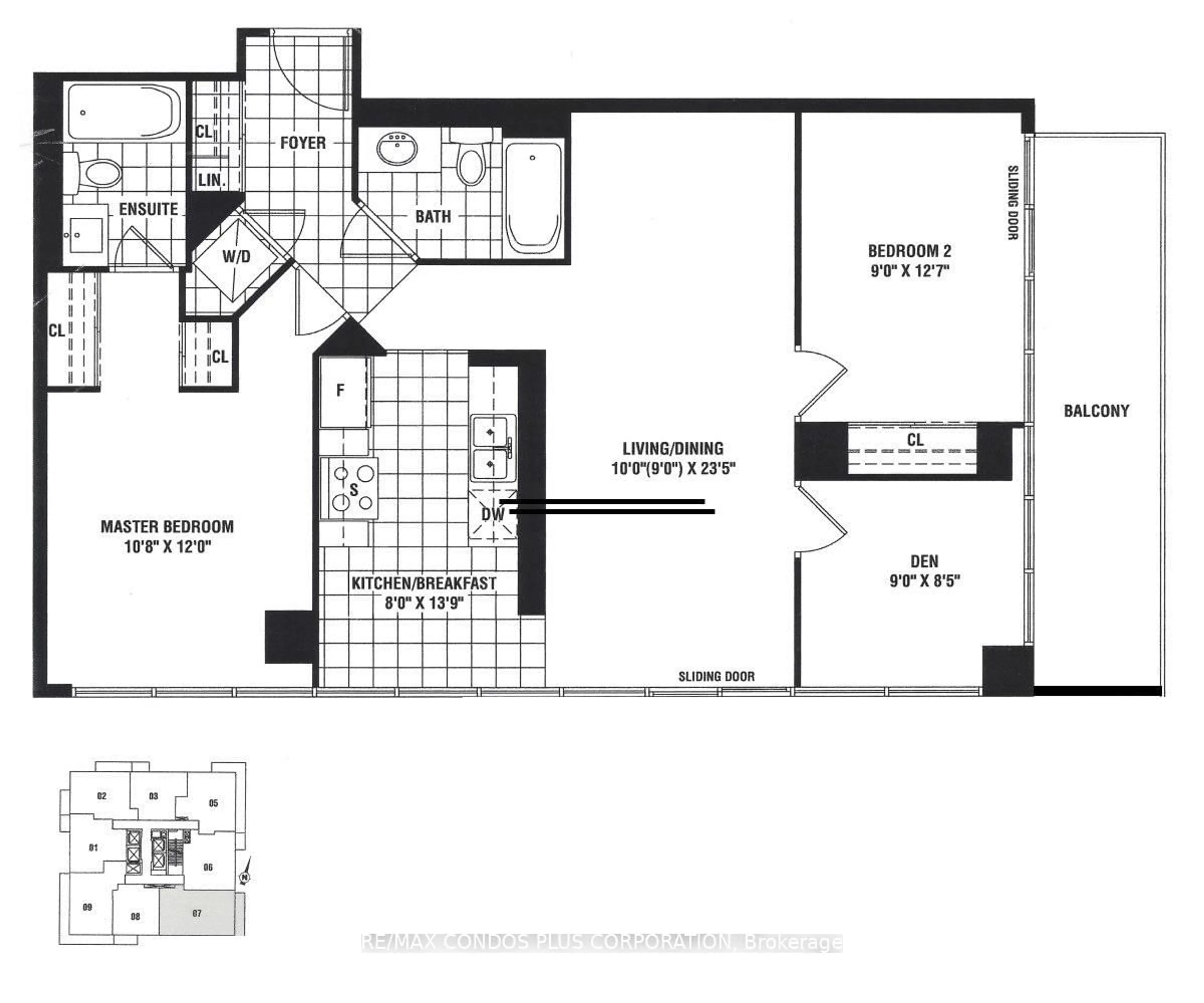 Floor plan for 825 Church St #3807, Toronto Ontario M4W 3Z4