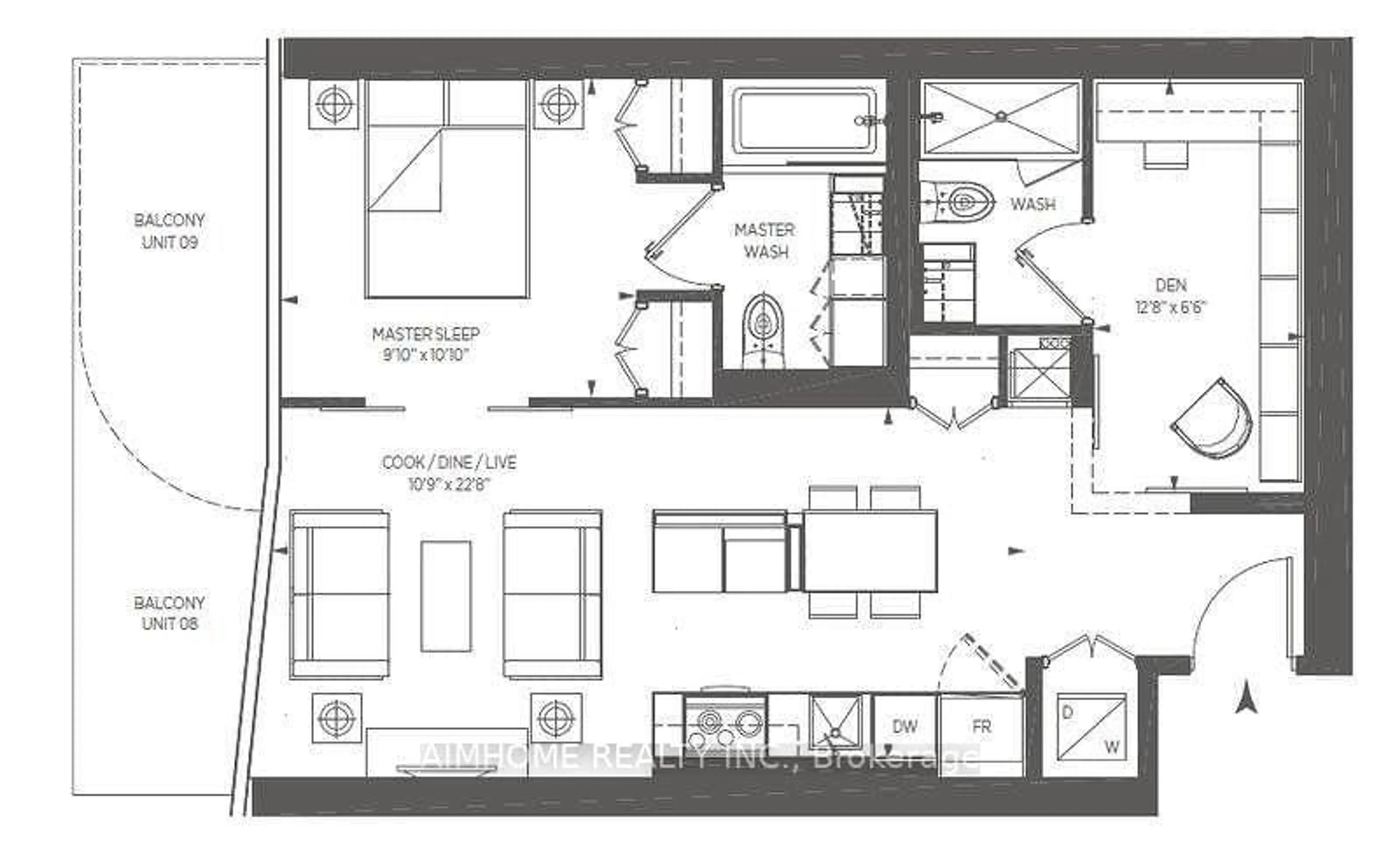 Floor plan for 1 bloor Ave #2808, Toronto Ontario M4W 0A8