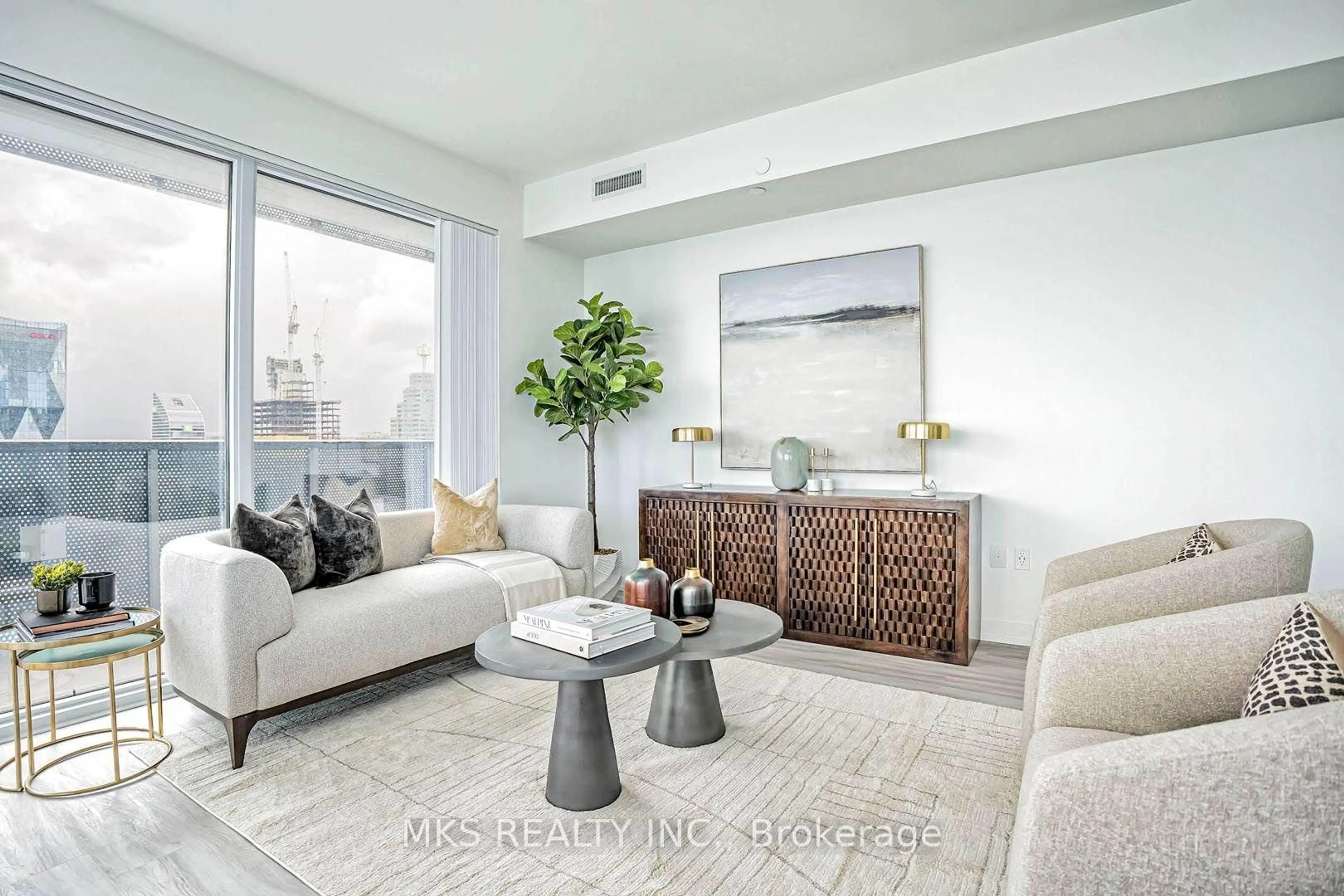Living room with furniture, unknown for 55 Cooper St #7711, Toronto Ontario M5E 0G1