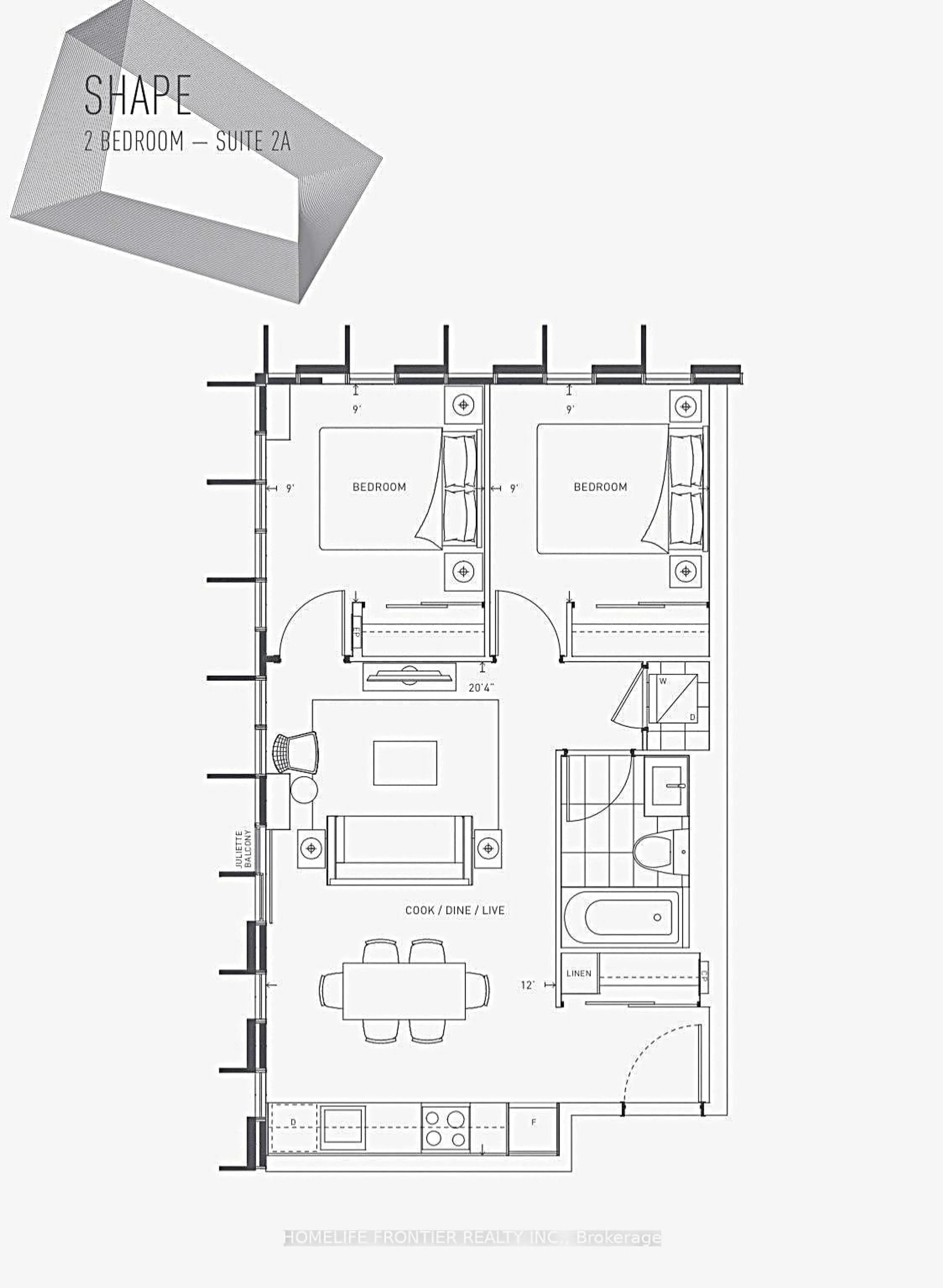 Floor plan for 50 McCaul St #805, Toronto Ontario M5T 0B6