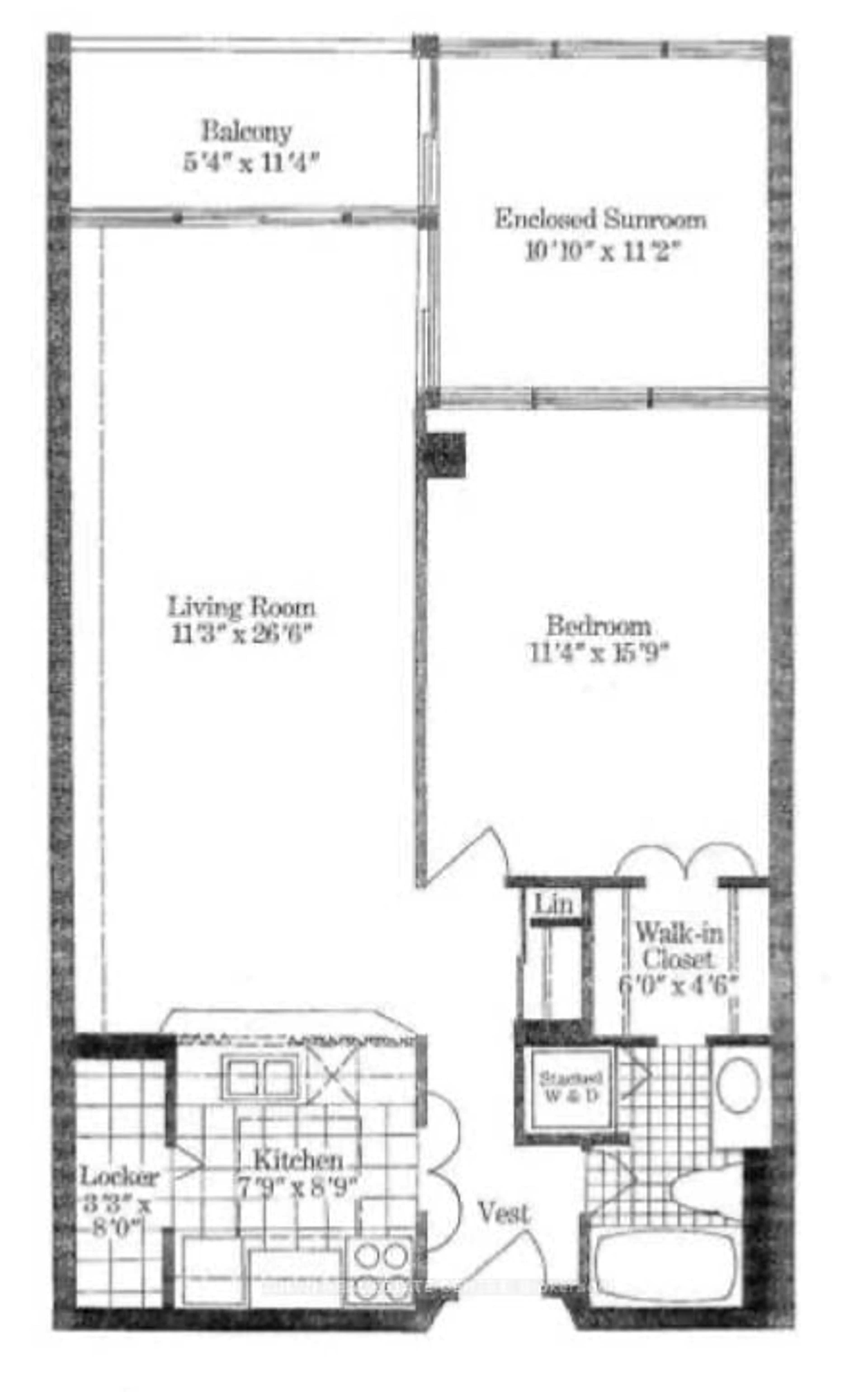 Floor plan for 1555 Finch Ave #602, Toronto Ontario M2J 4X9