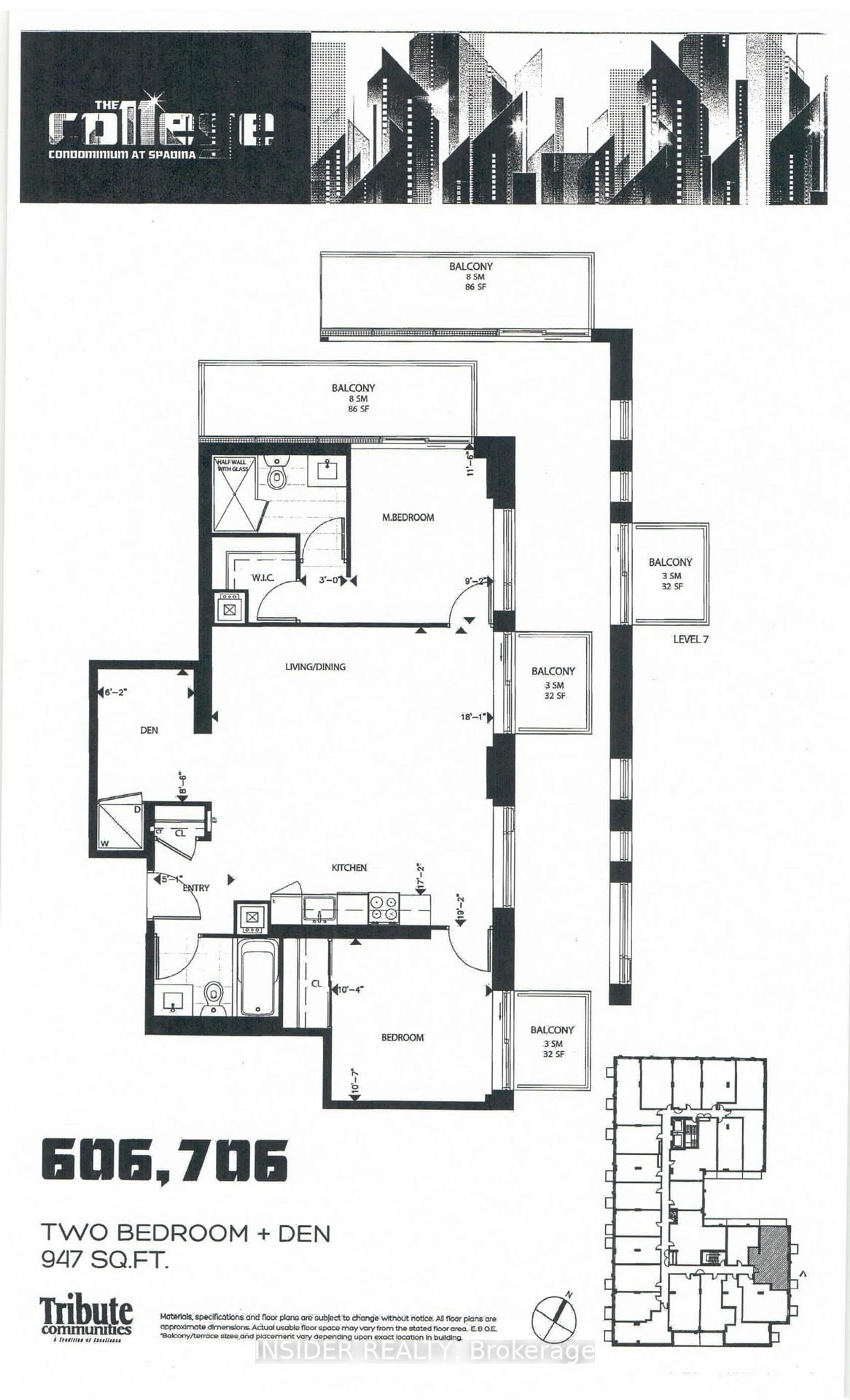 Floor plan for 297 College St #706, Toronto Ontario M5T 0C2