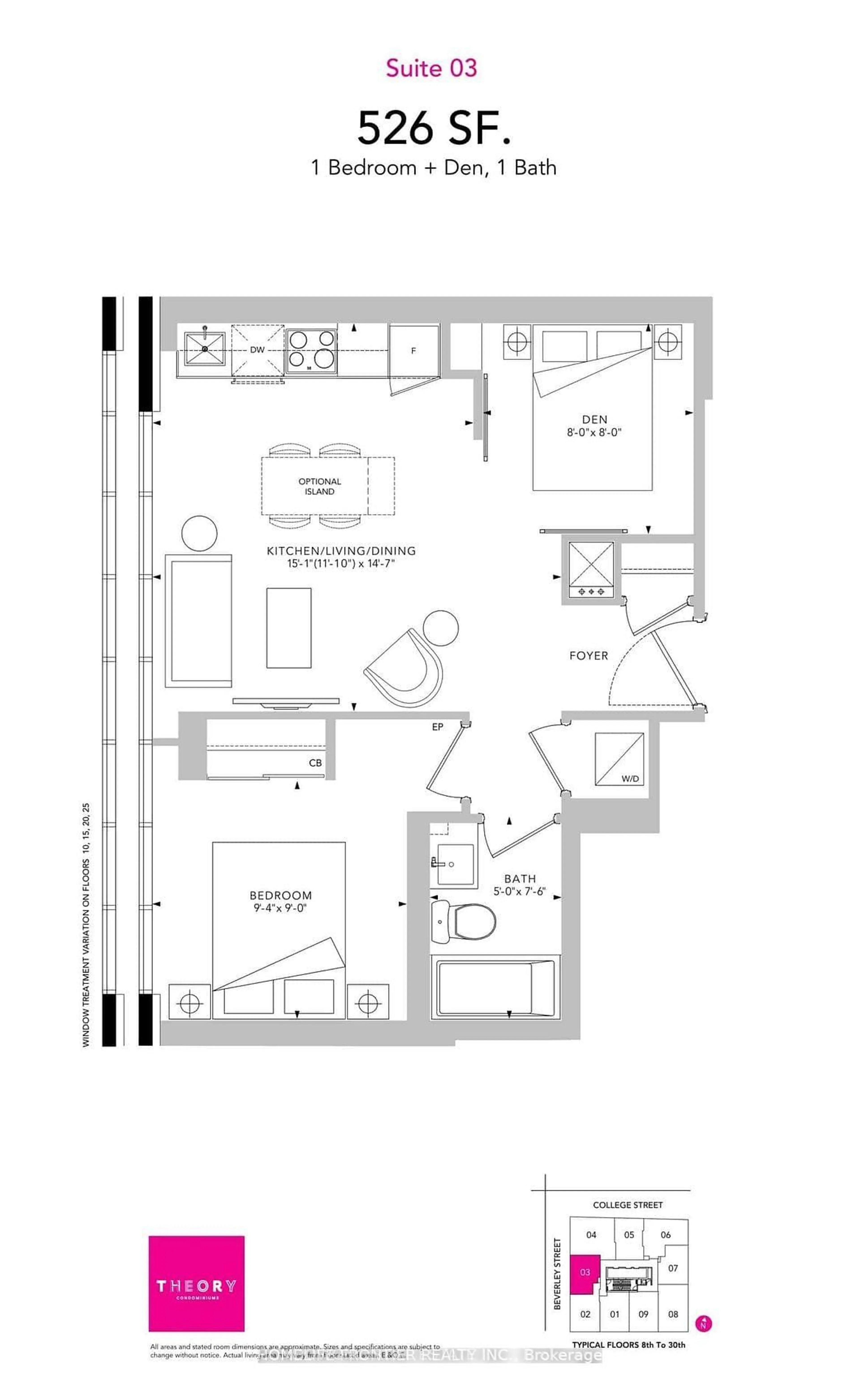 Floor plan for 203 College St #1403, Toronto Ontario M5T 1P9