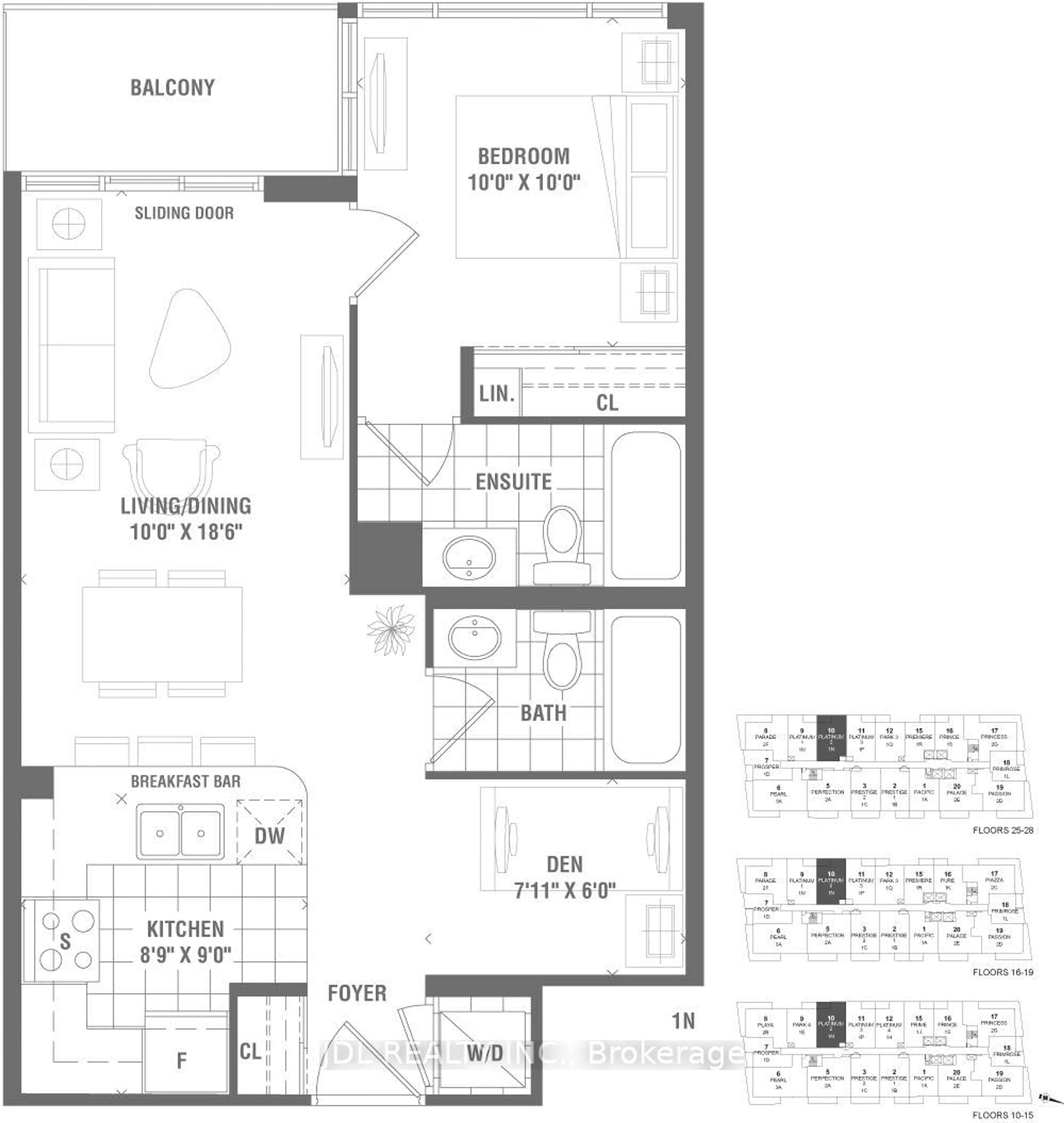 Floor plan for 4955 Yonge St #1010, Toronto Ontario M2N 5N6