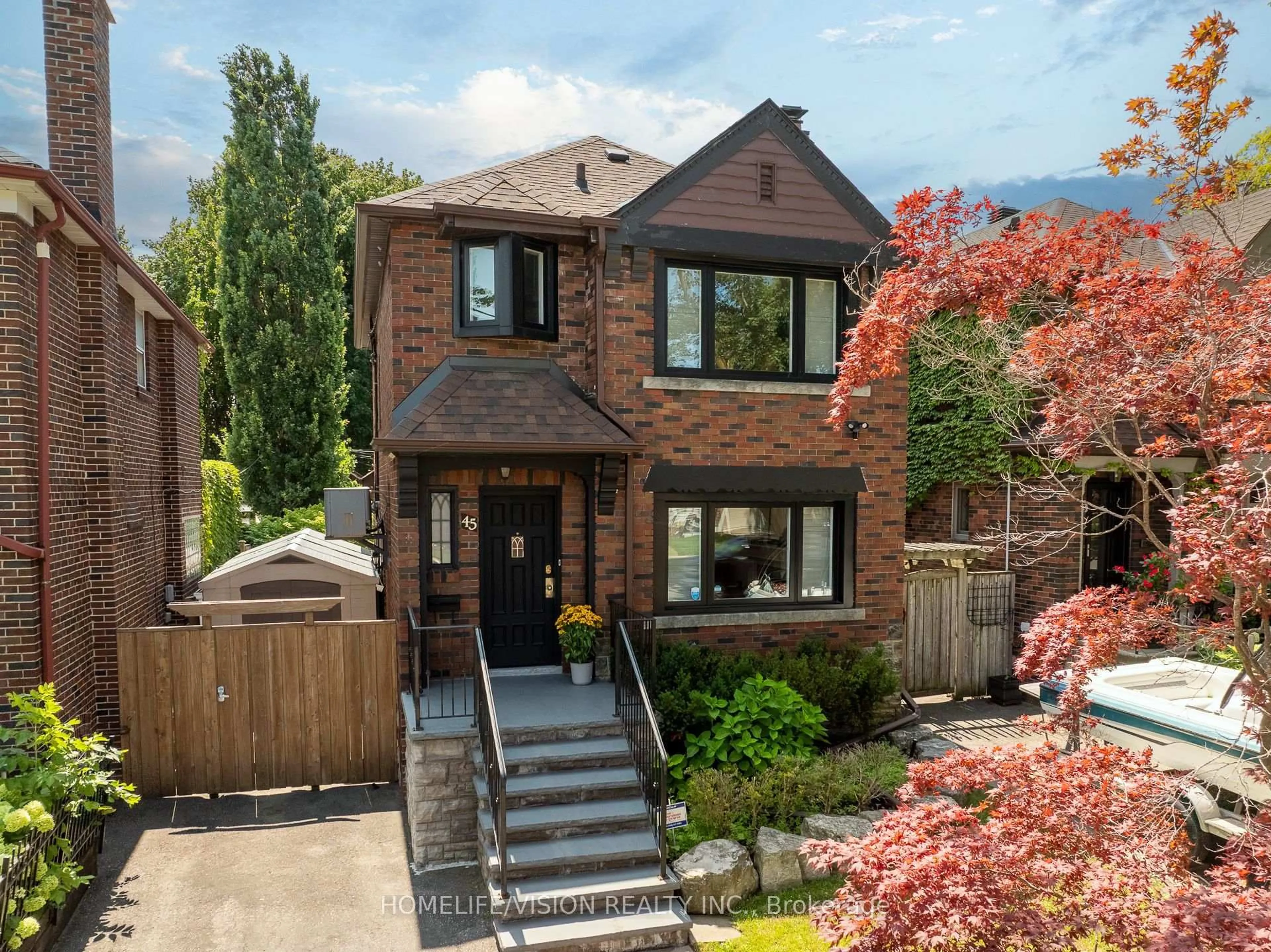Home with brick exterior material, mountain view for 45 Mcrae Dr, Toronto Ontario M4G 1S2