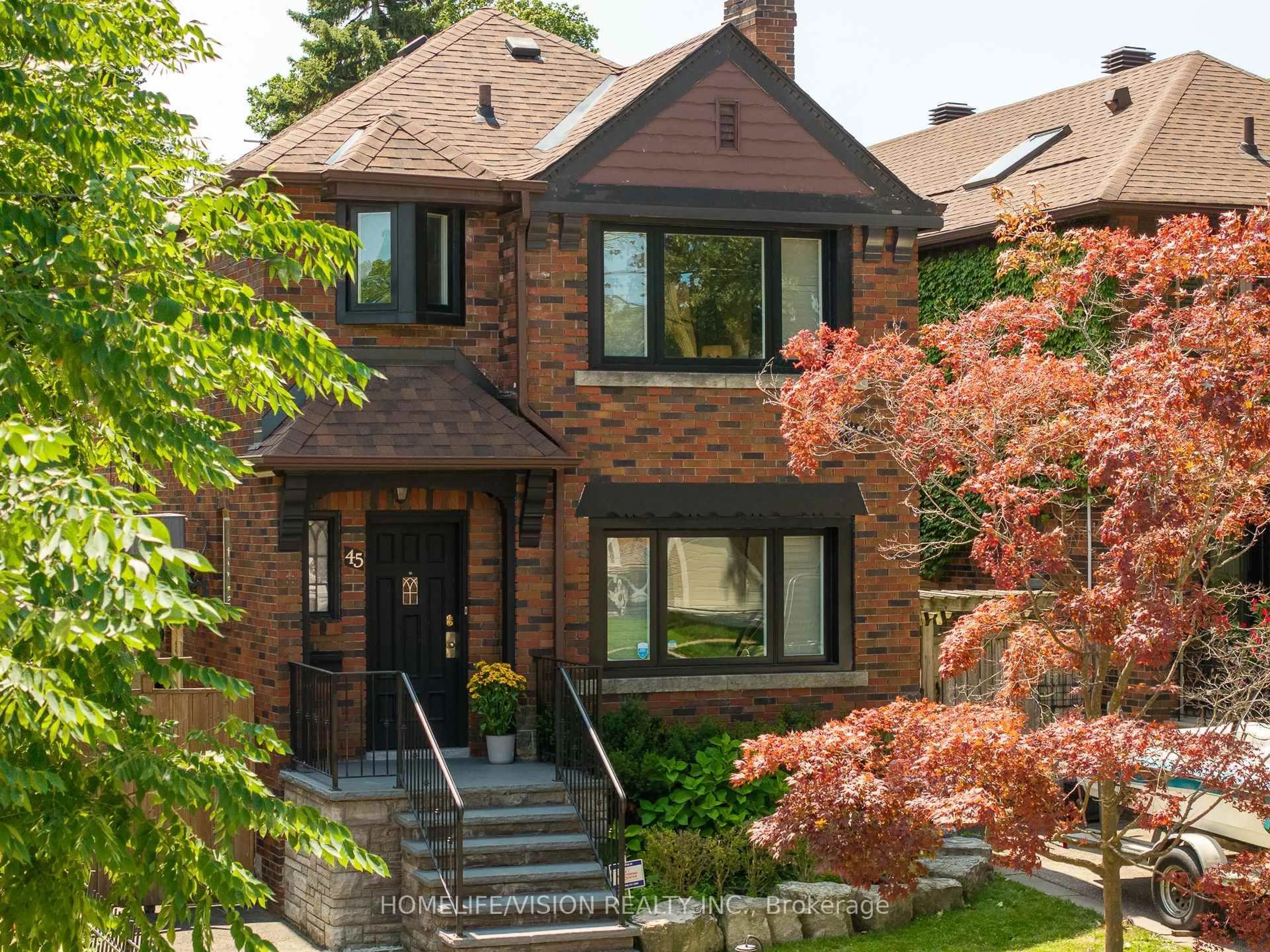Home with brick exterior material, street for 45 Mcrae Dr, Toronto Ontario M4G 1S2