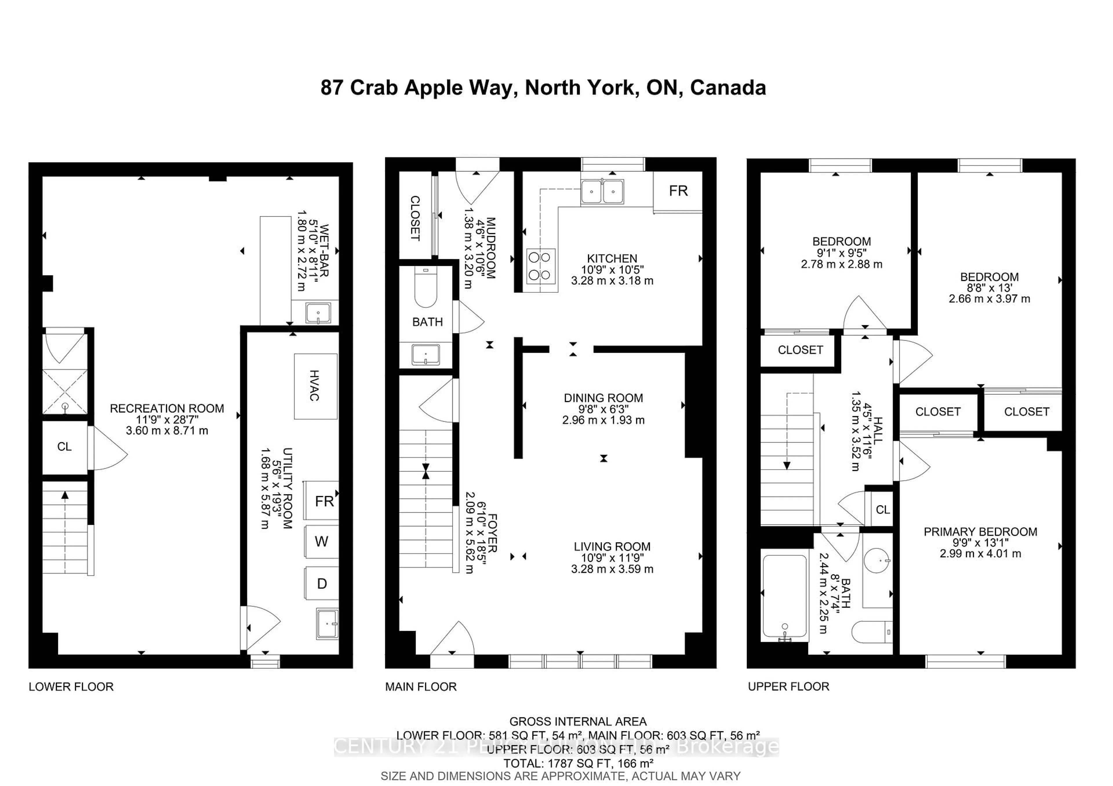 Floor plan for 87 Crab Apple Way, Toronto Ontario M3A 3N2